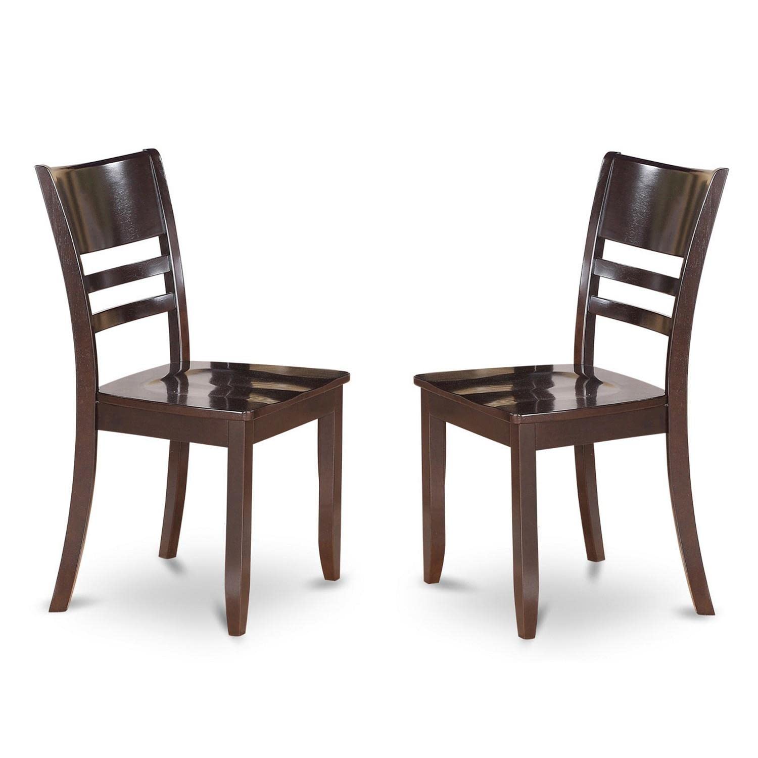 East West Furniture ANLY3-CAP-W 3-Piece Round Kitchen Table & Chairs Set with Pedestal Base - 36x36 Inch Cappuccino Finish - Perfect for Small Dining Rooms, Breakfast Nooks, and Apartment Living