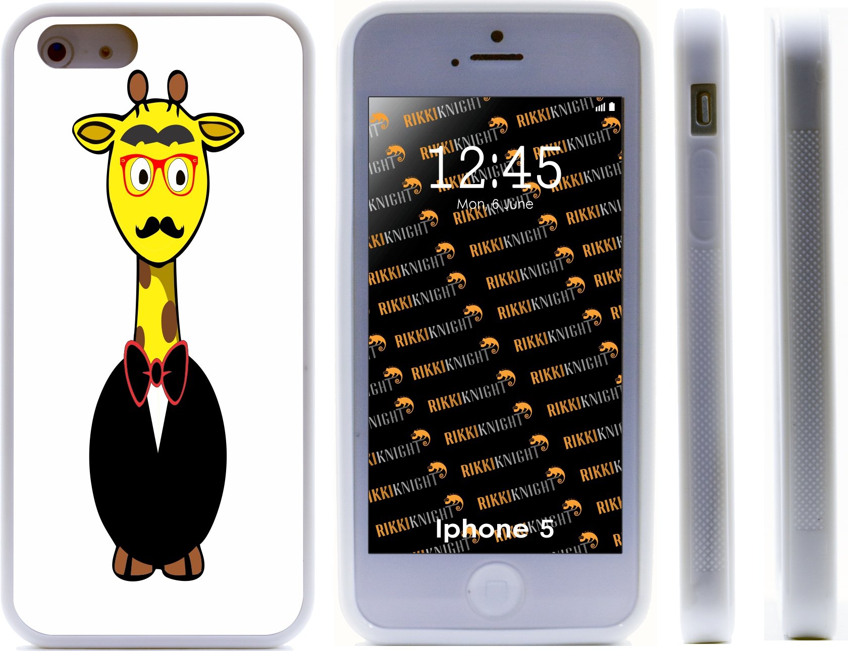 Stylish Mustache & Glasses Penguin Hybrid iPhone Case for Apple iPhone 5/5s - Trendy Protective Cover for Work, Travel & Everyday Use