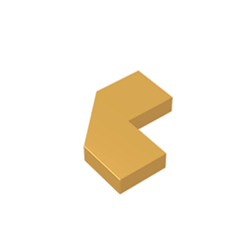 **Eske Kouri GDS-1044 600PCS Bright Gold (037) 2x2 Modified Facet Tile Corner Bricks - Compatible with Lego 27263 & Major Building Blocks - Perfect for MOCs, Custom Models & Technical Assemblies**