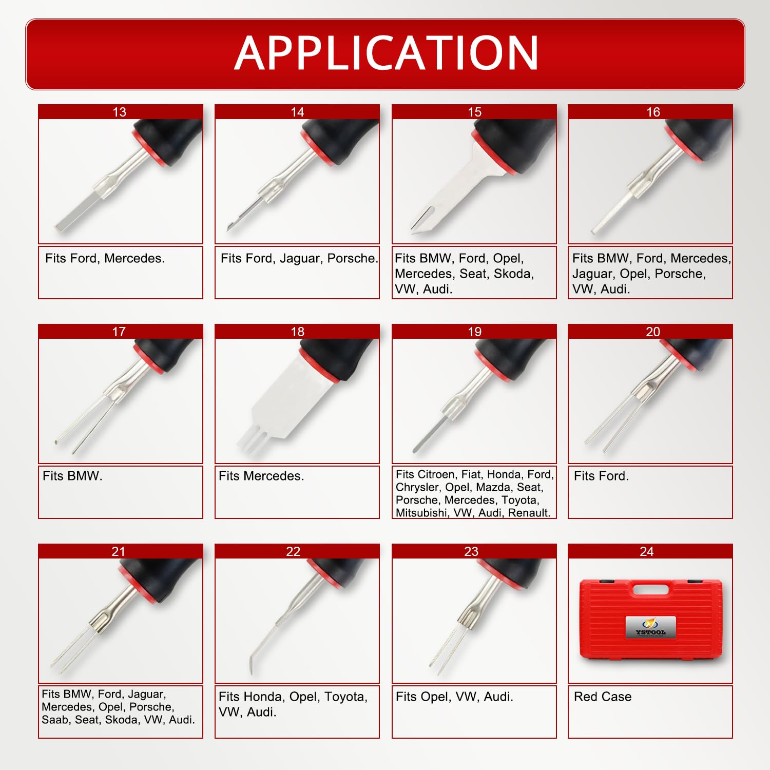 Universal 23-Piece Terminal Release Kit - Wire Connector Removal Pin Extractor Tool Set for American & Imported Cars | Perfect for Auto Repair, Electrical Maintenance & DIY Vehicle Projects