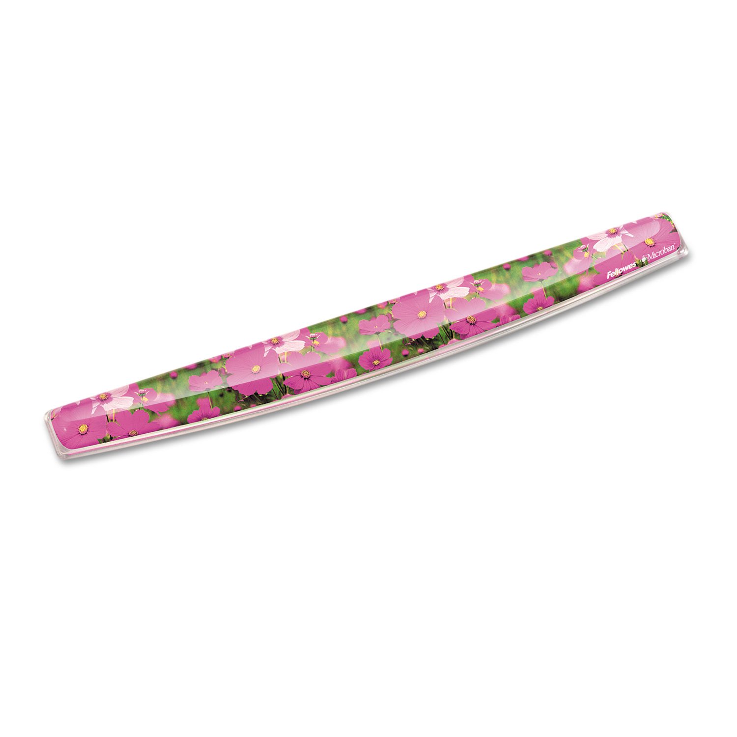 Fellowes Photo Gel Keyboard Wrist Rest with Microban Antimicrobial Protection - Ergonomic Pink Floral Design (9179101) for Office, Gaming & Computer Workstations