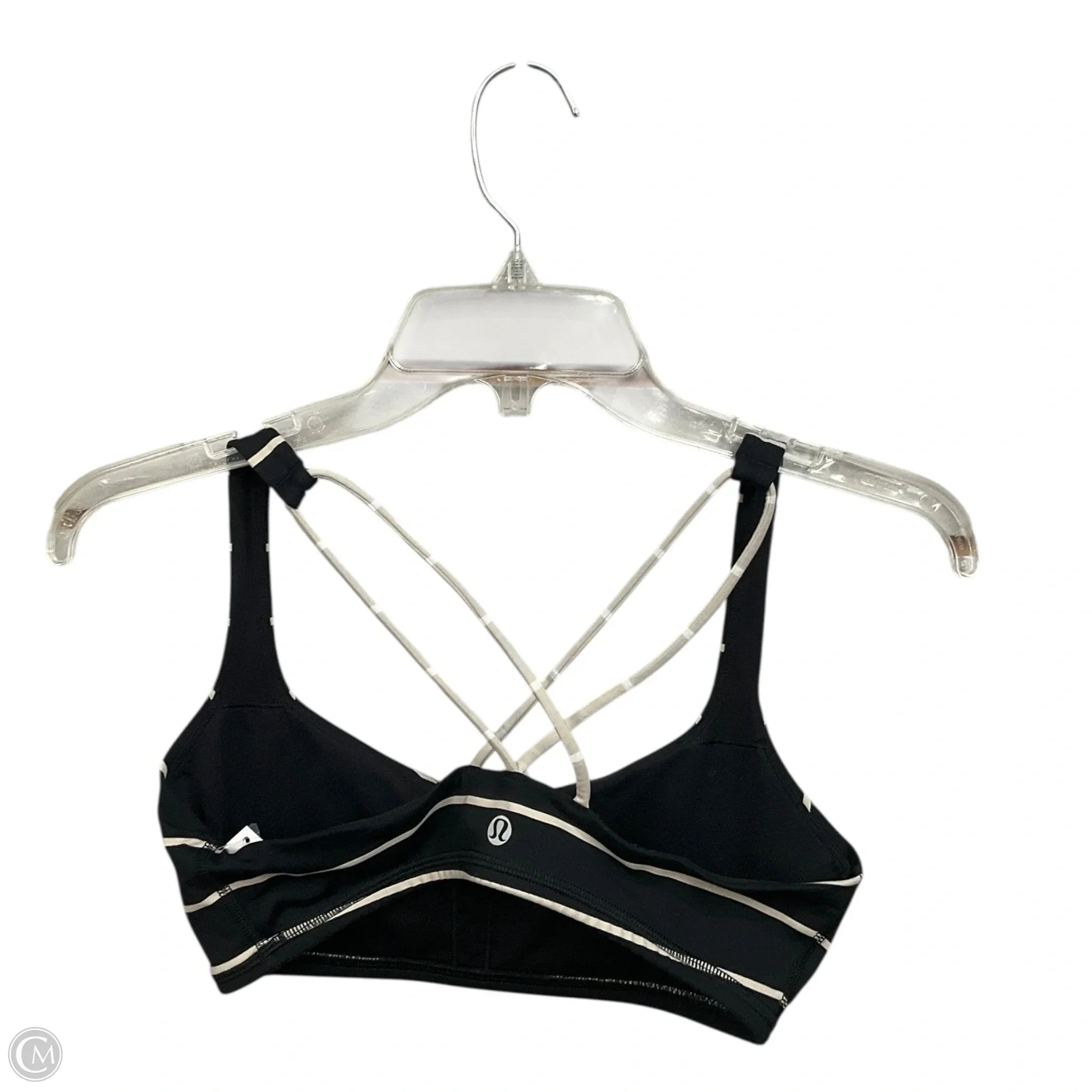 Lululemon Women's Athletic Sports Bra - Medium, Black & Cream - High Support Workout Bra for Running, Yoga & Gym