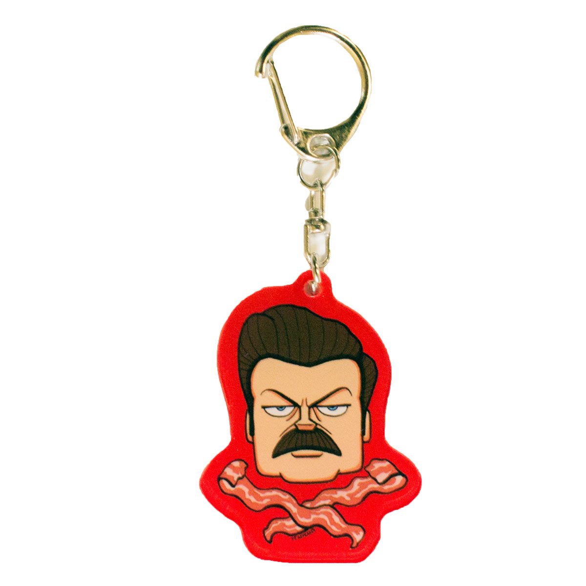 Ron Swanson Bacon Acrylic Keychains - Durable, Customizable, Perfect for Gifts, Office Decor, and Keychain Enthusiasts