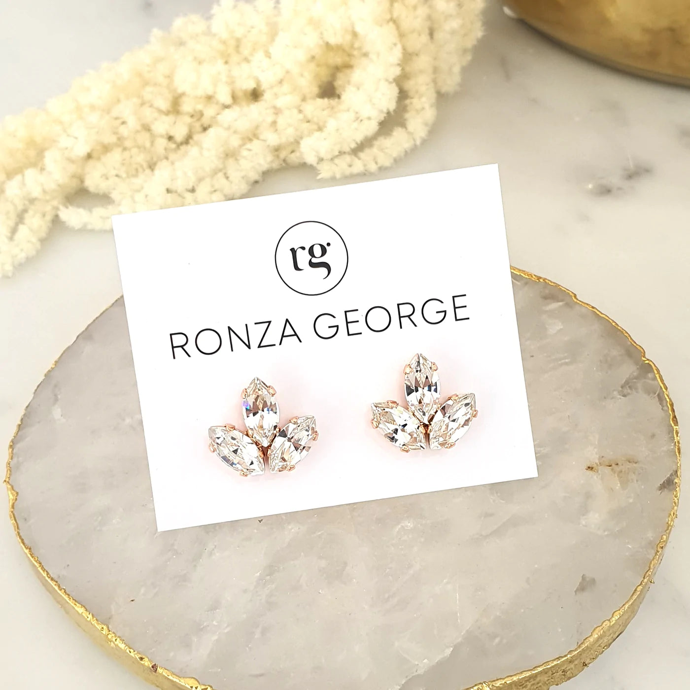 Anastasia Stud Earrings – Bridal Crystal Silver Trio Set for Wedding, Party & Special Occasions