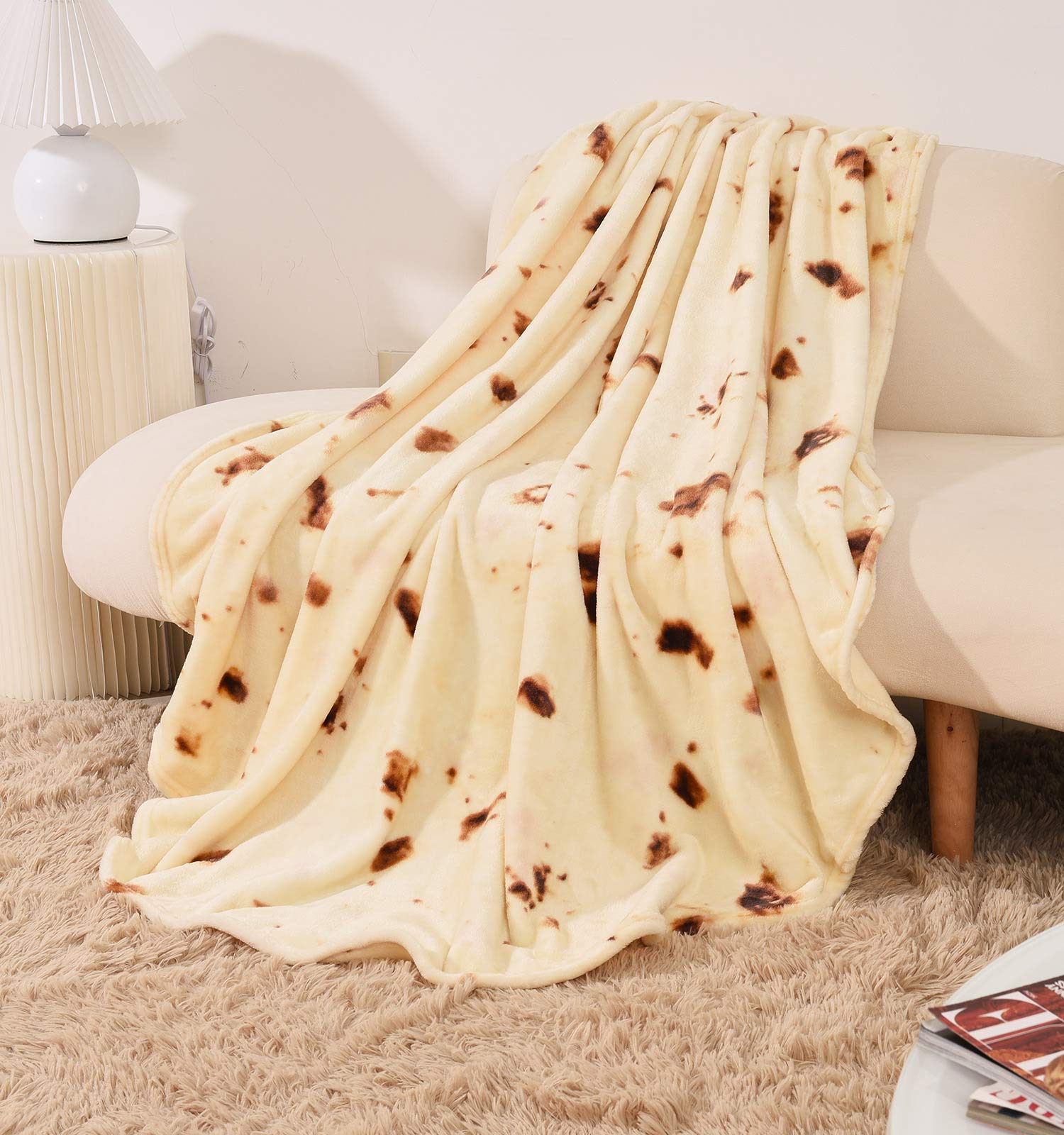 BUG HULL Double Sided Tortilla Burrito Blanket - Soft Round Funny Giant Food Throw Blanket for Adults & Kids - Perfect for Indoor Lounging, Outdoor Picnics, Travel & Cozy Home Use