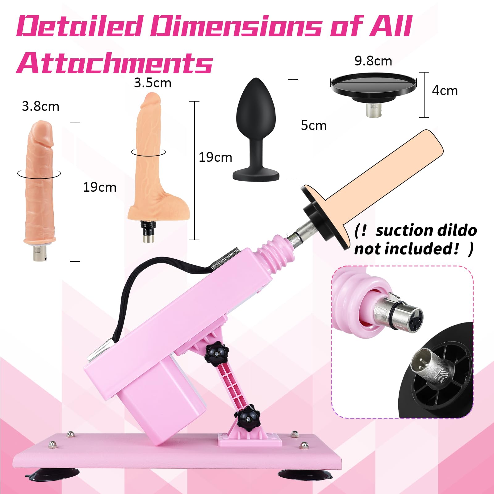 Automatic Thrusting Sex Machine for Women - Powerful Adult Toy with 3 XLR Attachments & Suction Cup Base - Perfect for Solo Play, Couples, and BDSM Scenes