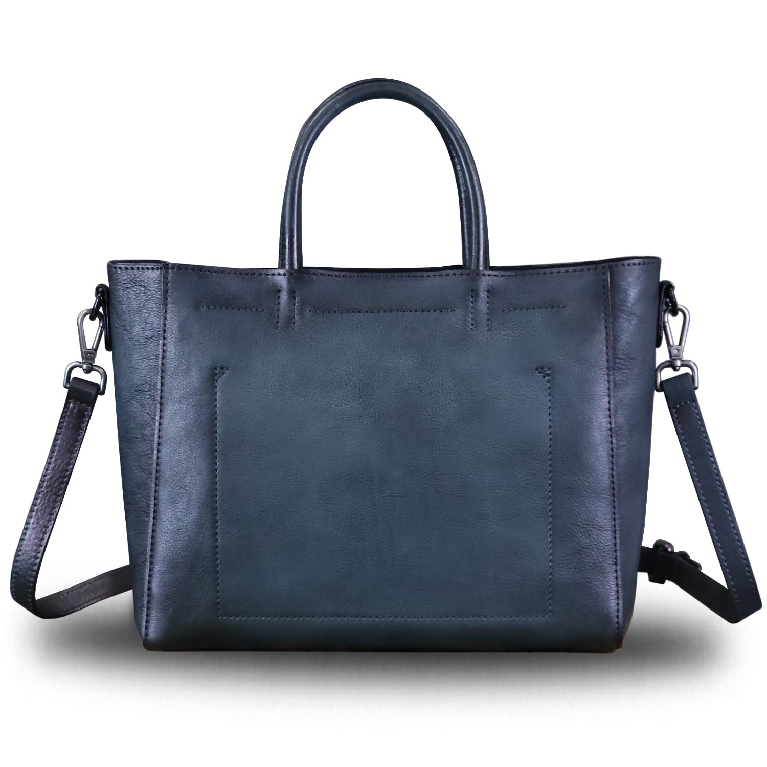 **Genuine Leather Top Handle Handbag for Women - Vintage Retro Satchel Cowhide Crossbody Purse - Perfect for Work, Travel & Everyday Use**