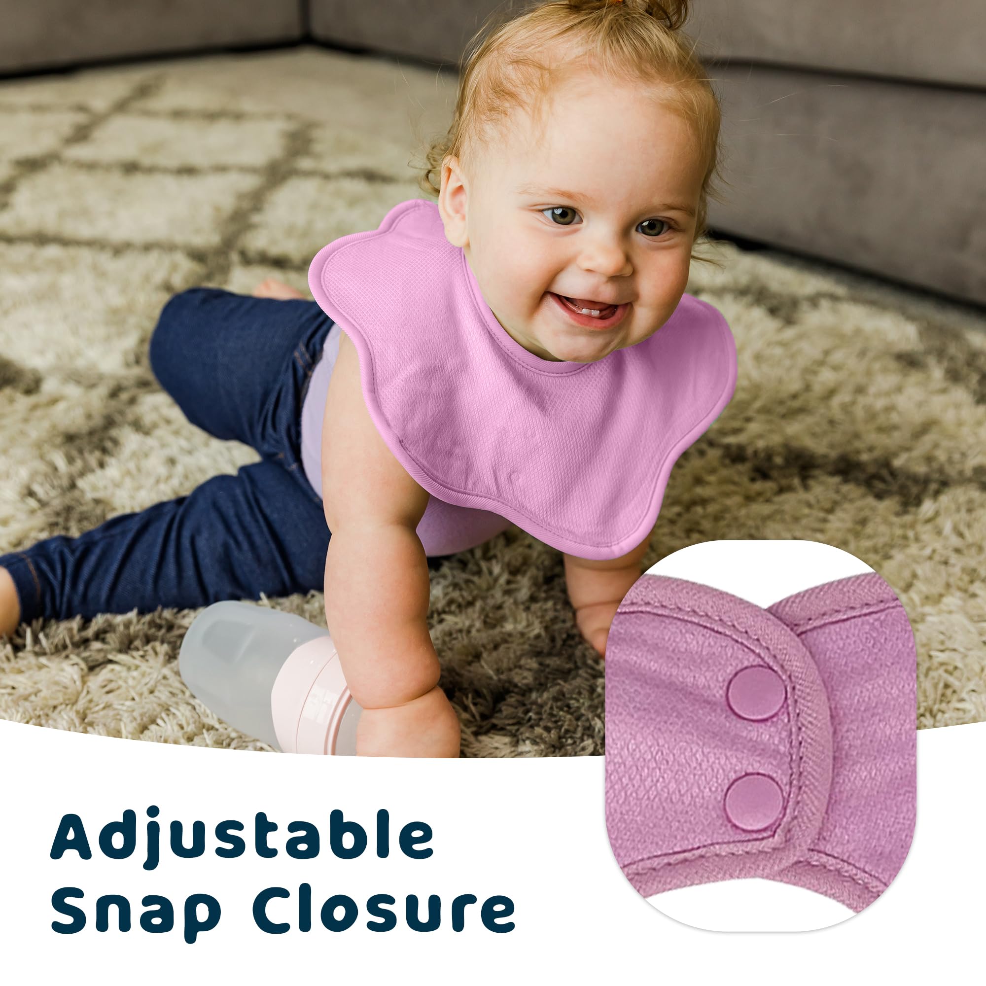 Tiny Twinkle 360° Rotating Waterproof Baby Drool Bibs - Super Absorbent Teething Bibs for Infants & Toddlers, 3 Pack - Perfect for Feeding, Playtime & Messy Meals