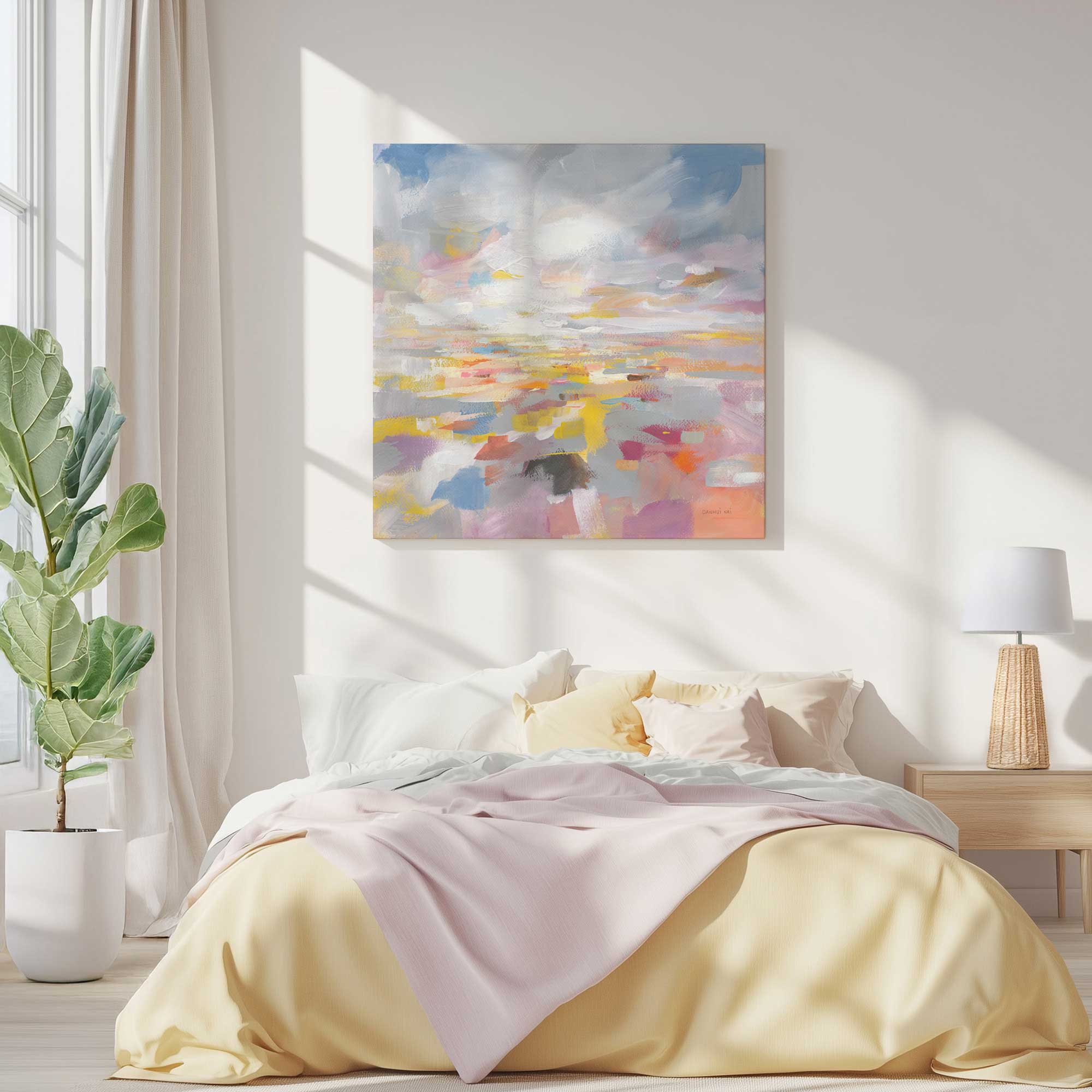 Dreamy Evening Abstract Canvas Wall Art - Modern Home Decor for Living Room, Bedroom & Office