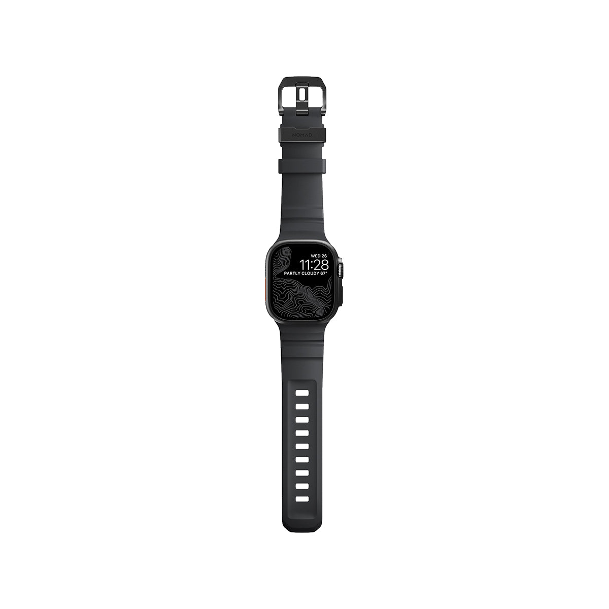 NOMAD Rocky Point Band for Apple Watch 44mm 46mm Ultra - Durable Titanium Hardware - Storm Black - Perfect for Outdoor Adventures & Active Lifestyles