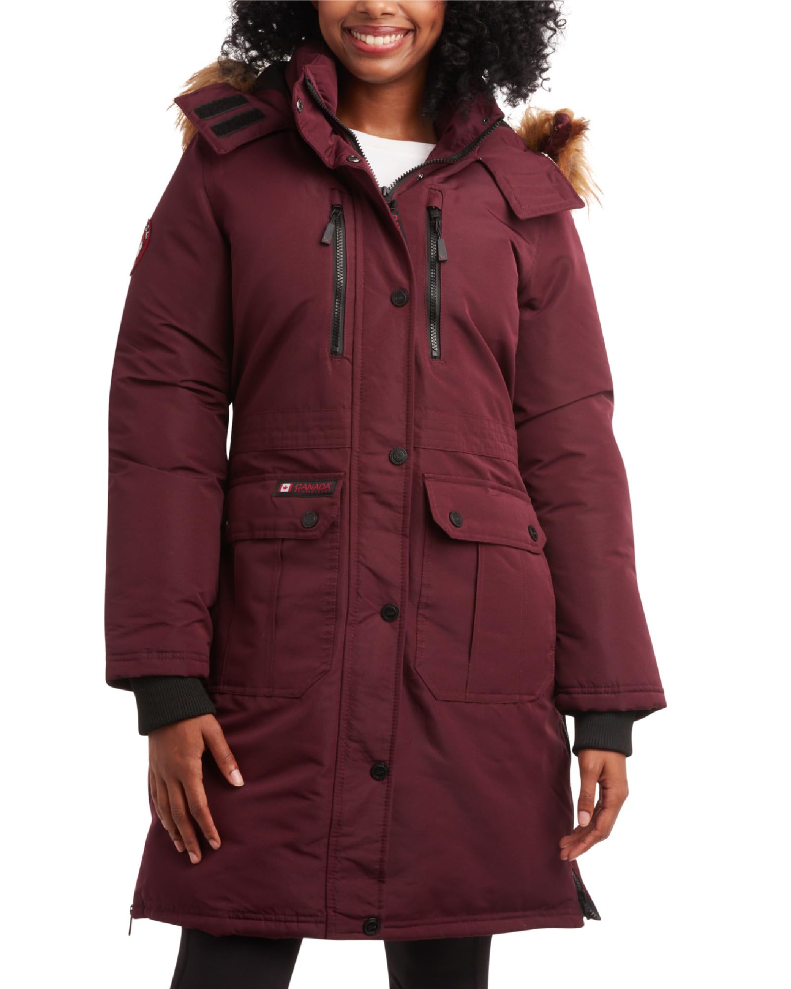 Canada Weather Gear Women's Winter Coat - Waterproof Insulated Parka with Removable Faux-Fur Hood, Warm Long Winter Jacket for Women (S-3X) | Perfect for Snowy Days, Commuting & Outdoor Activities