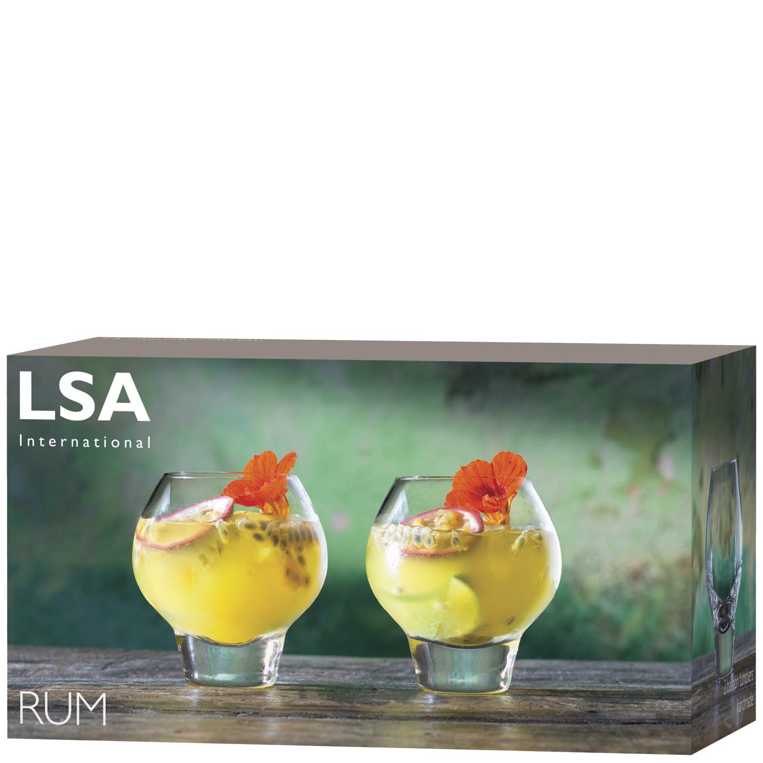 LSA International 12.8 oz Clear Rum Balloon Tumbler Glass - Perfect for Cocktails, Whiskey, Bourbon & Home Bar Decor