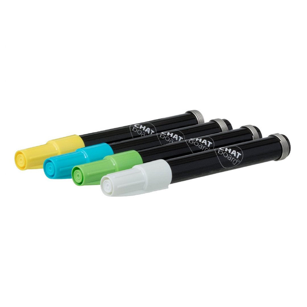 Neon Marker Set of 4 - Vibrant Dry Erase Markers for Whiteboard, Glass & Chalkboard - Perfect for Office, Classroom & Home Organization