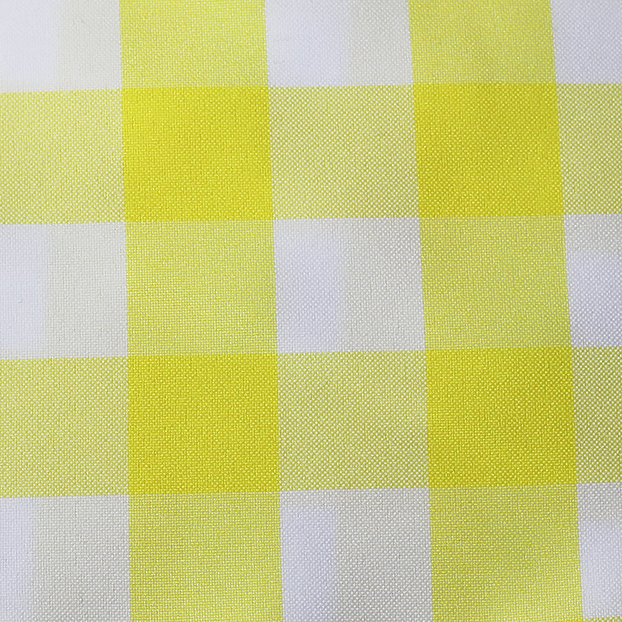 3-Pack 60 x 120 Inch Rectangular Polyester Gingham Checkered Tablecloth - Lemon & White - Washable & Wrinkle-Resistant for Picnics, Parties & Outdoor Dining