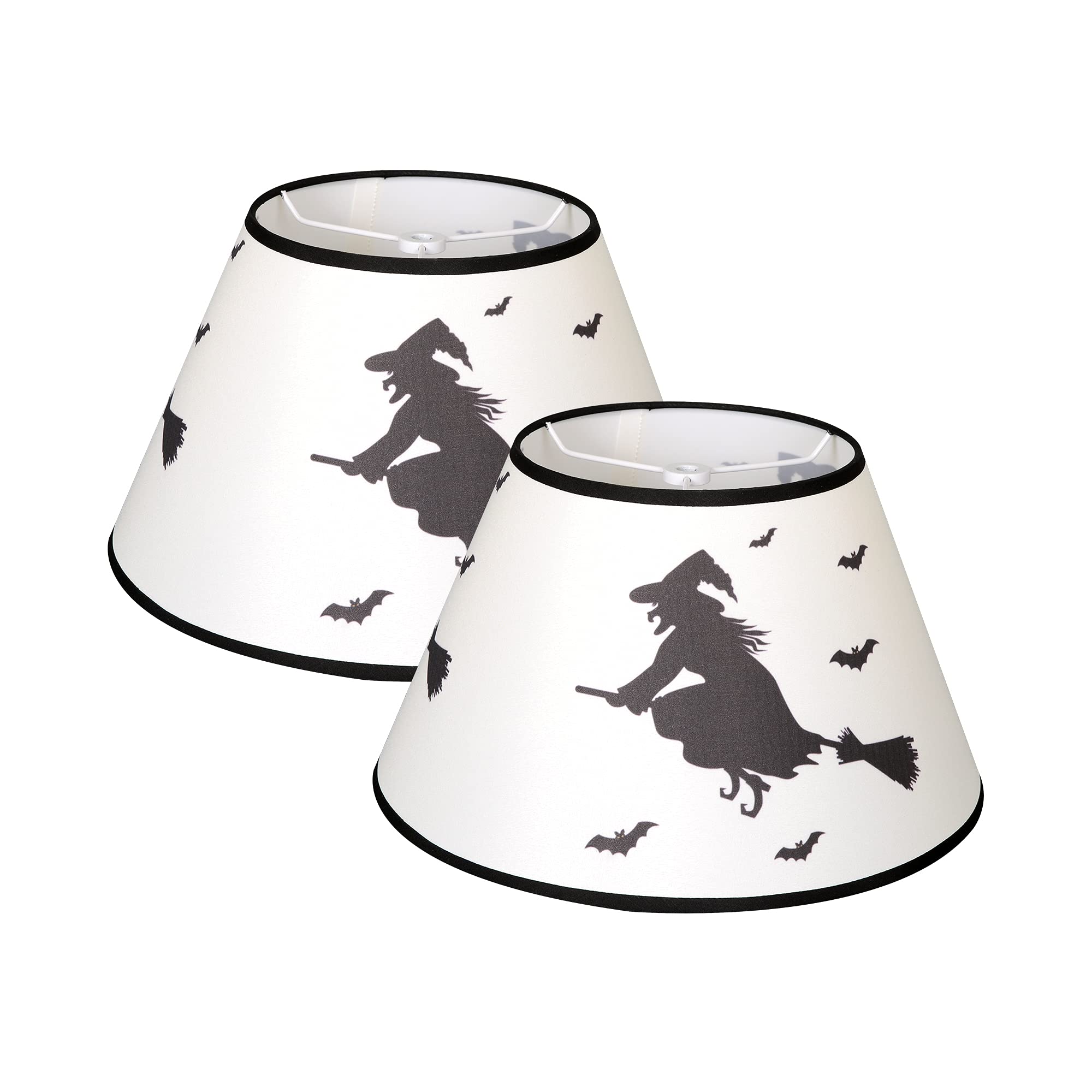 Spider & Flying Witch Halloween Lamp Shades Set of 2 - 7.1