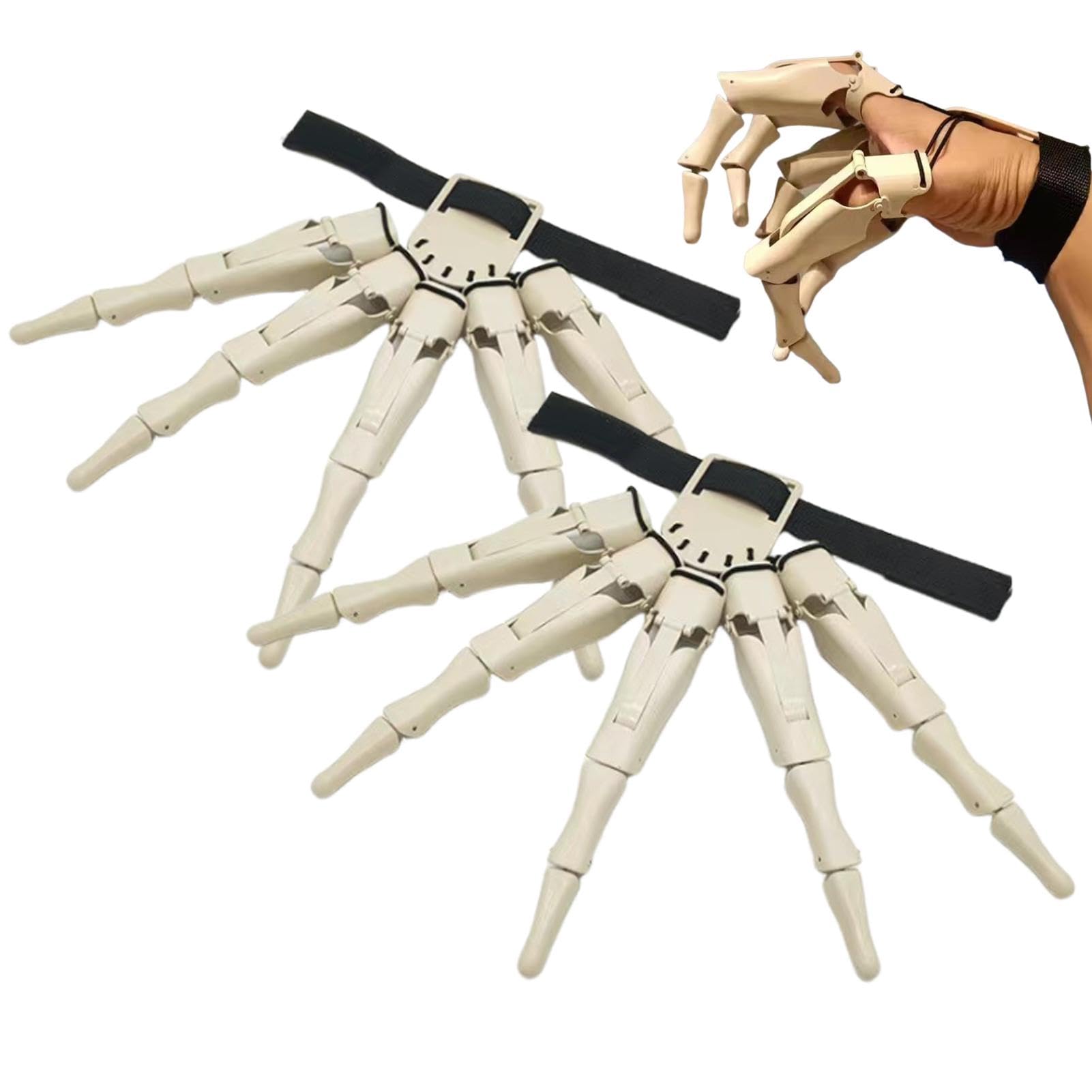 Durable Articulated Finger Extensions - 2 Pack Long Creepy Halloween Devil Claws for Cosplay, Skeleton Hands - Perfect for Halloween Costumes, Cosplay Events, and Theatrical Performances