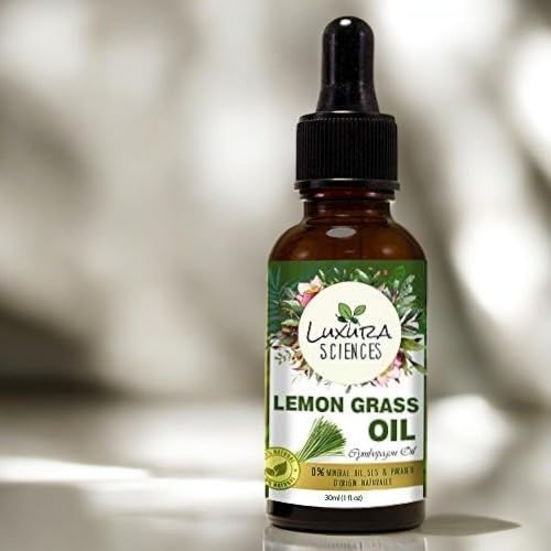 Luxura Sciences 100% Pure Lemongrass Essential Oil 30ml - Steam Distilled, Therapeutic Grade for Aromatherapy, Skin & Hair Care - Natural Home Freshener with Dropper - Perfect for Diffusers, Massage & DIY Beauty Products