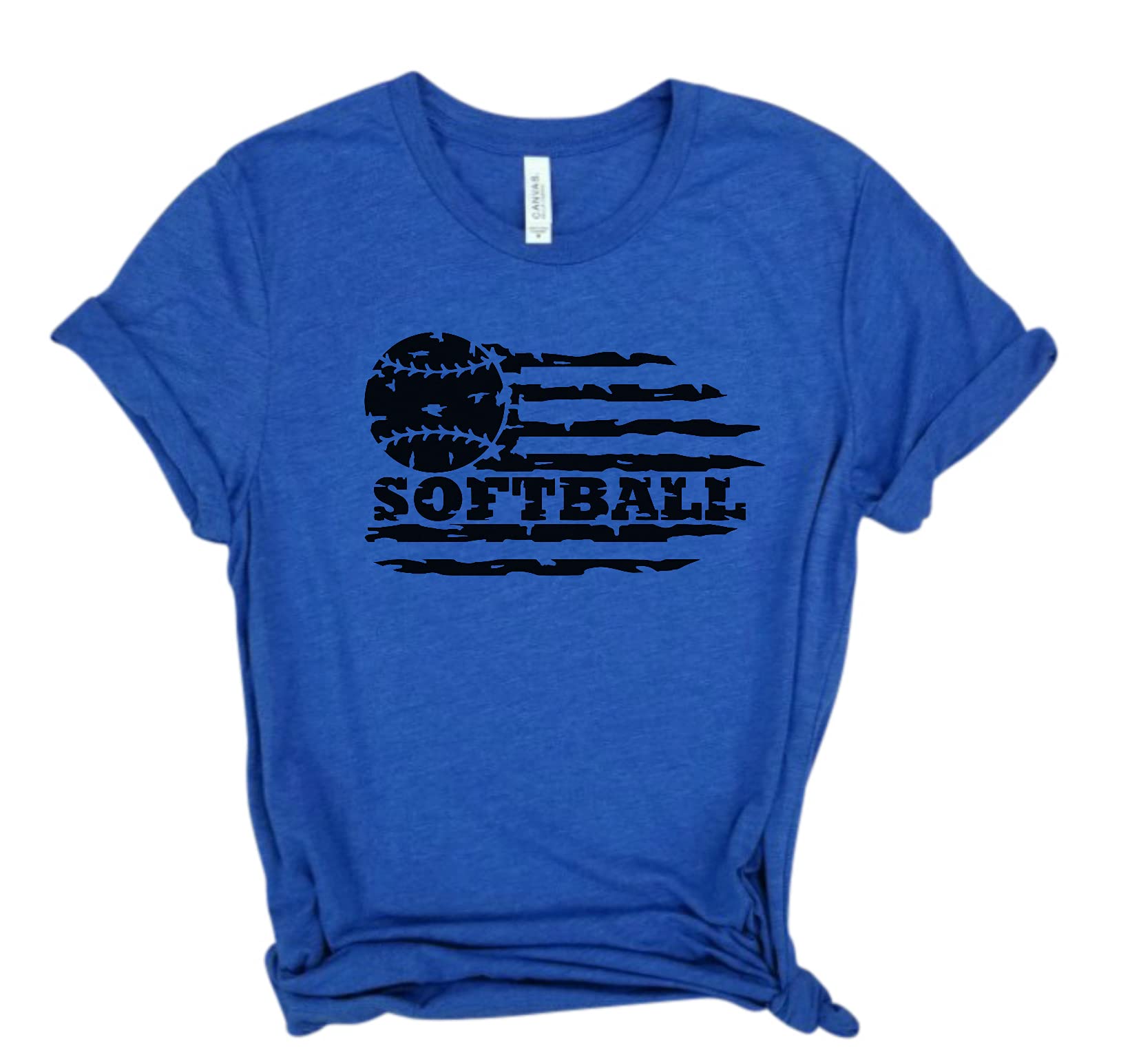 Softball Flag T-Shirt for Women - Softball Mom & Fan Gift - Game Day Shirt for Sports Moms - Perfect for Softball Games, Team Spirit & Mother's Day Gifts
