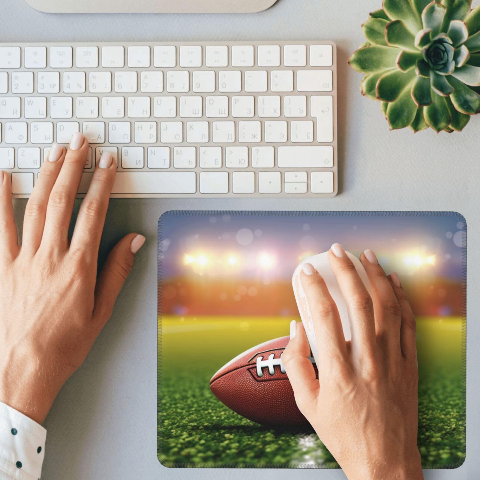 Waterproof Non-Slip Gaming Mouse Pad with American Football Design - Perfect for Office, Computer, and Wireless Mouse Use on Desks | Great for Sports Fans, Gamers, and Workstations