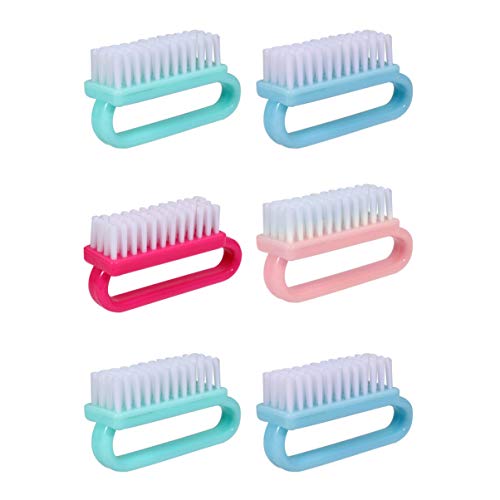MagicLulu Nail Cleaning Brush Set - 6Pcs Fingernail & Toe Scrub Brushes for Pedicure, Manicure & Nail Art | Perfect for Home Spa, Salon & Professional Nail Care