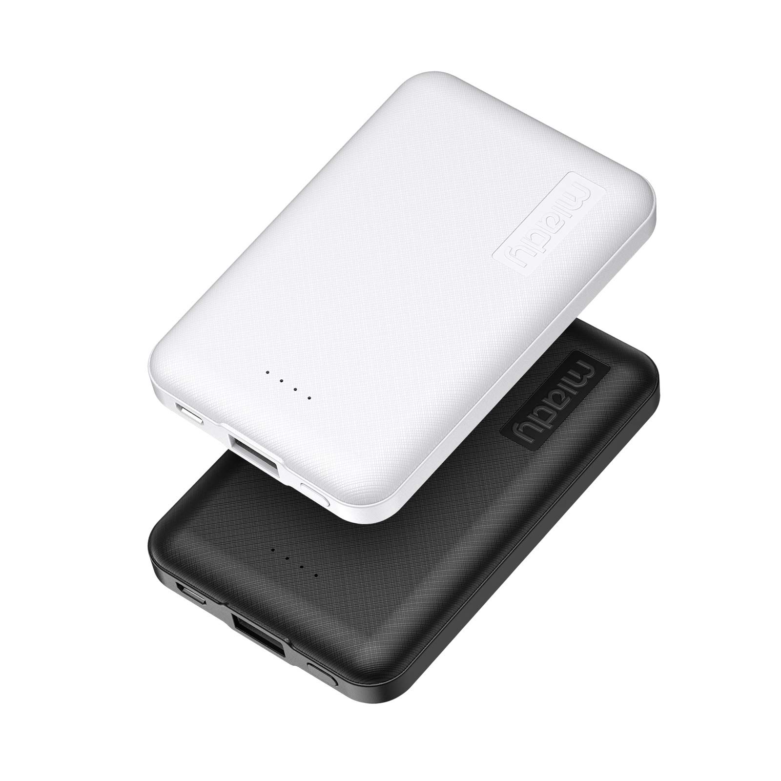 Miady 2-Pack 5000mAh Ultra Slim Portable Charger - Fast USB-C Power Bank with 5V 2.4A Output for iPhone 16/15, Samsung S24/S22, Google Pixel, iPad & Android | Compact Travel Charger for Phones, Tablets & Wireless Earbuds | Perfect for Air Travel, Camping & Emergency Power Backup