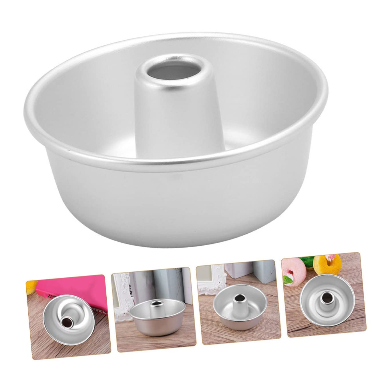 8 Inch Stainless Steel Donut Mold Pan - Reusable Baking Cups for DIY Cakes, Doughnuts & Desserts | Round Aluminum Alloy Cake Pan for Home Baking, Parties & Strawberry Treats