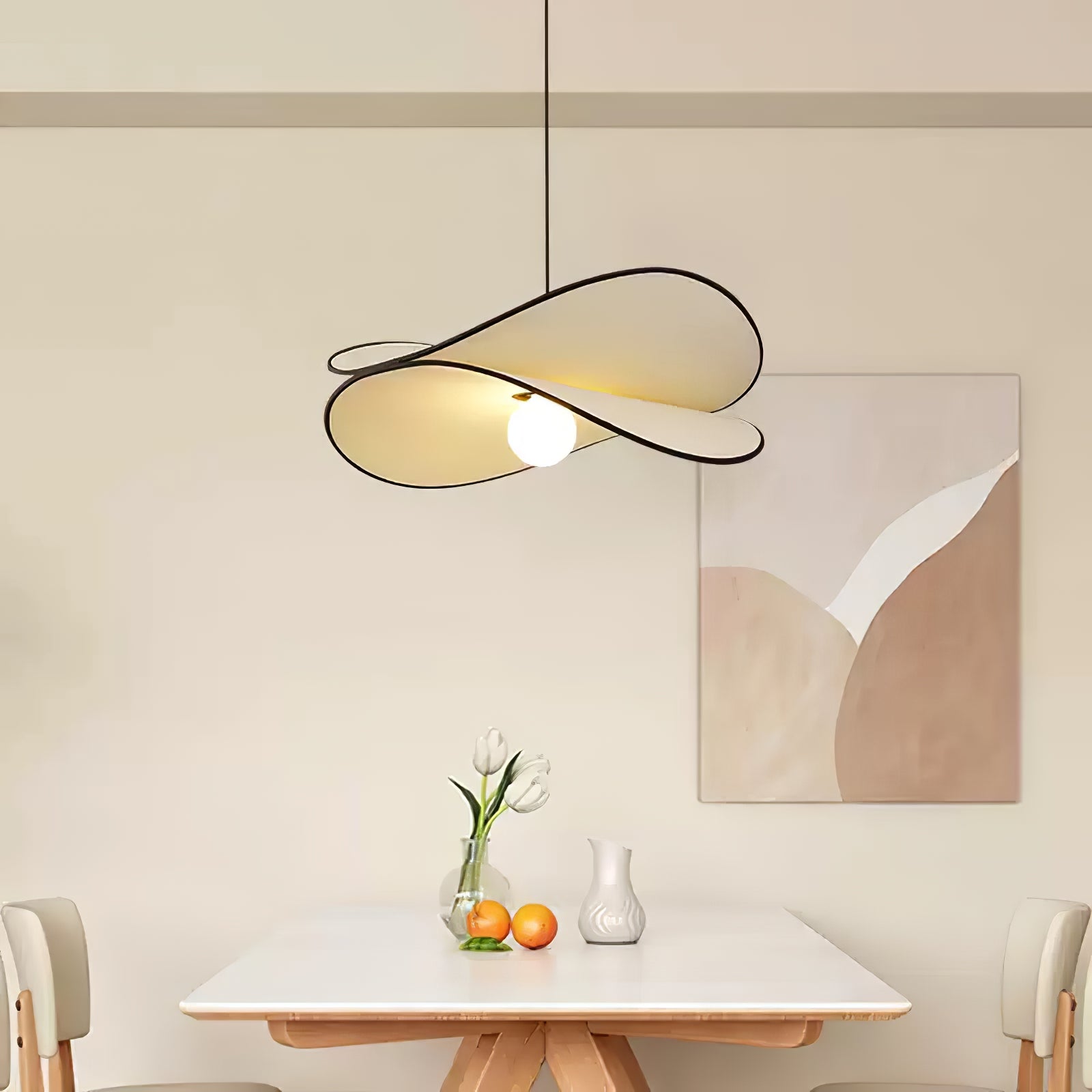 Chloe Pendant Lamp - Modern Hanging Light Fixture for Dining Room, Kitchen, or Living Room - Elegant Glass Shade with Brass Finish - Perfect for Home Decor and Interior Design