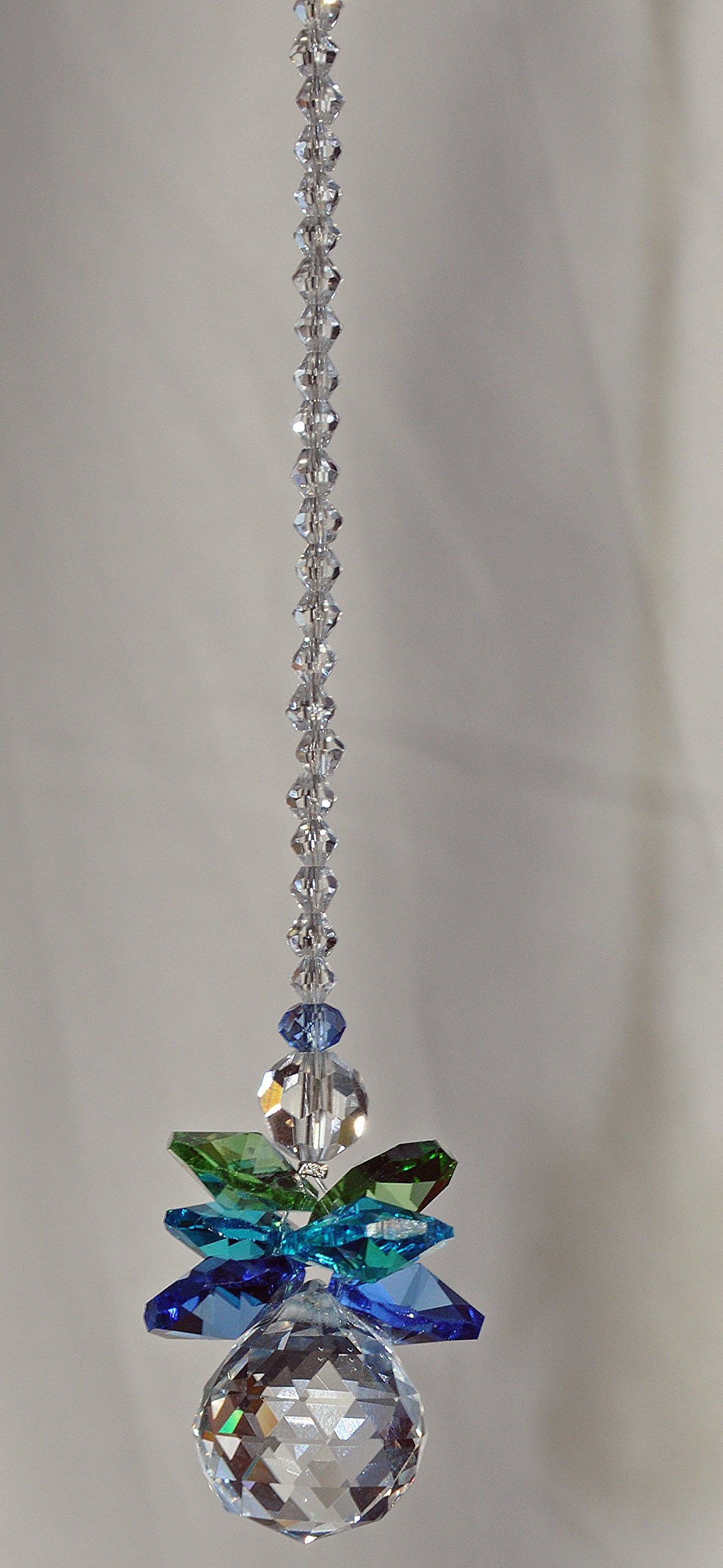 Crystal Guardian Angel Suncatcher - Rainbow Maker & Travel Protection Car Charm for Rear View Mirror - Spiritual Decor & Positive Energy Enhancer for Home, Office, and Vehicle