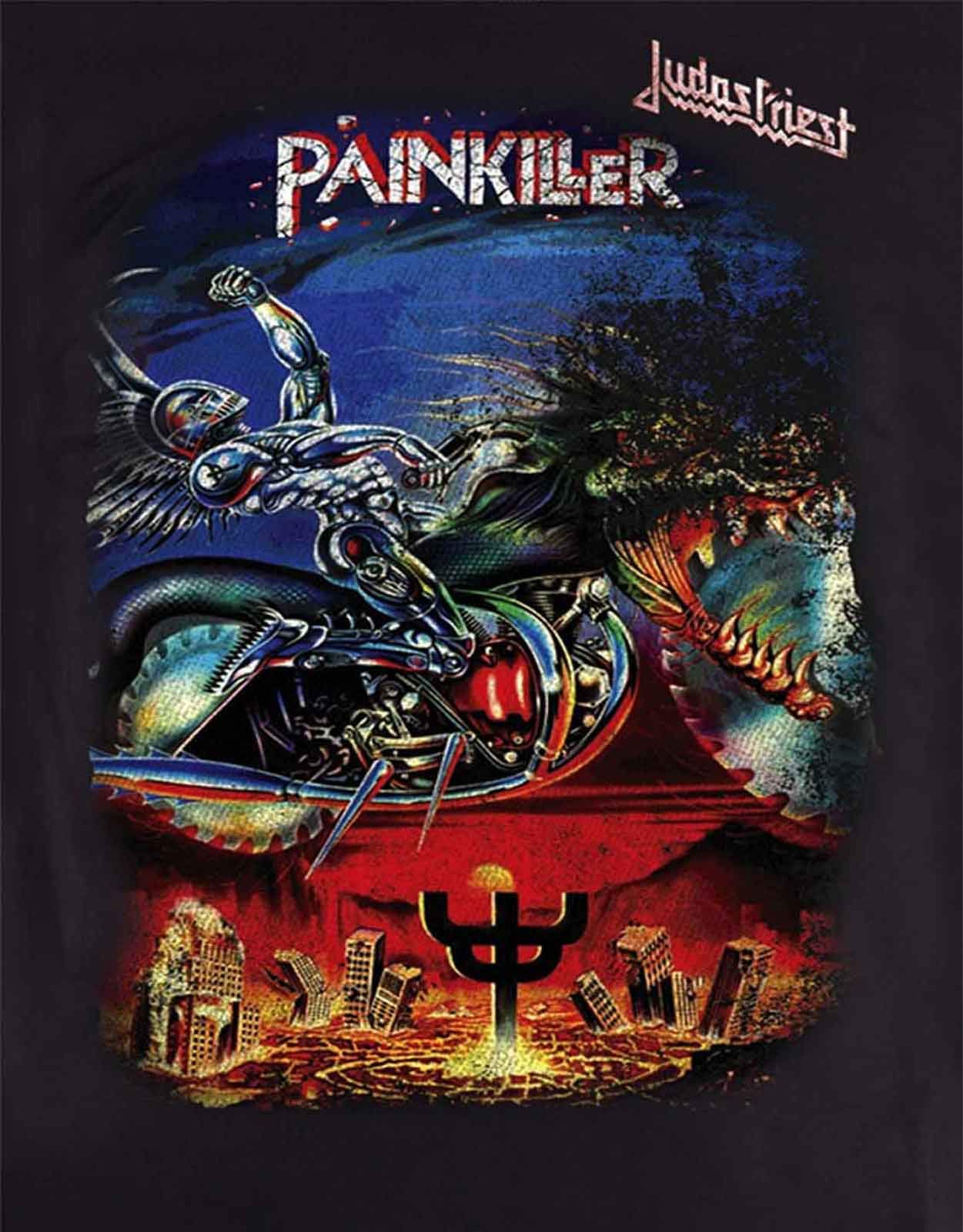 Official Painkiller Album Cover Men's Black T-Shirt - Size Large - Perfect for Concerts, Gifts & Rock Music Fans
