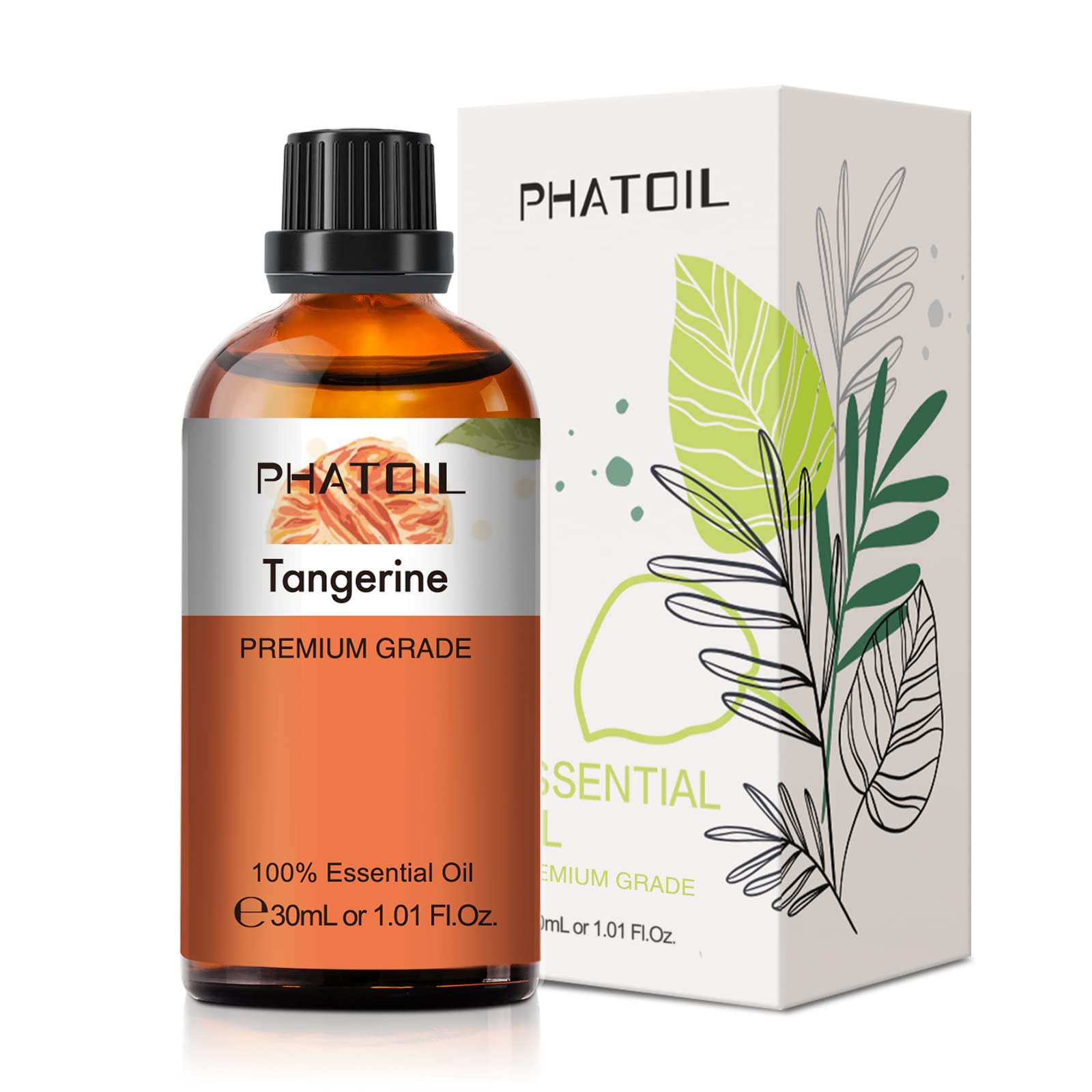 Pure Natural Mandarin Essential Oil 30ml - 100% Pure Aromatherapy Oil for Diffusers, Humidifiers, Massage & Relaxation - PHATOIL Mandarin Oil for Stress Relief & Mood Enhancement