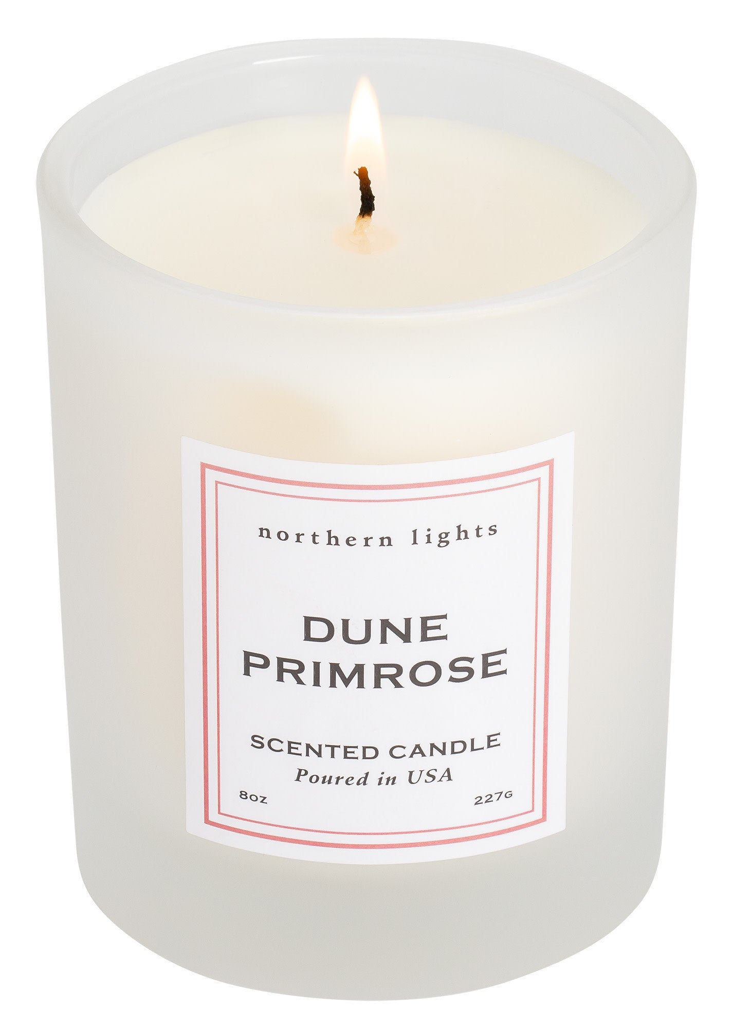 Rose Gold Rechargeable Candle Lighter with 8 oz Dune Primrose Scented Candle - Elegant Flameless Gift Set for Home, Wedding & Romantic Decor