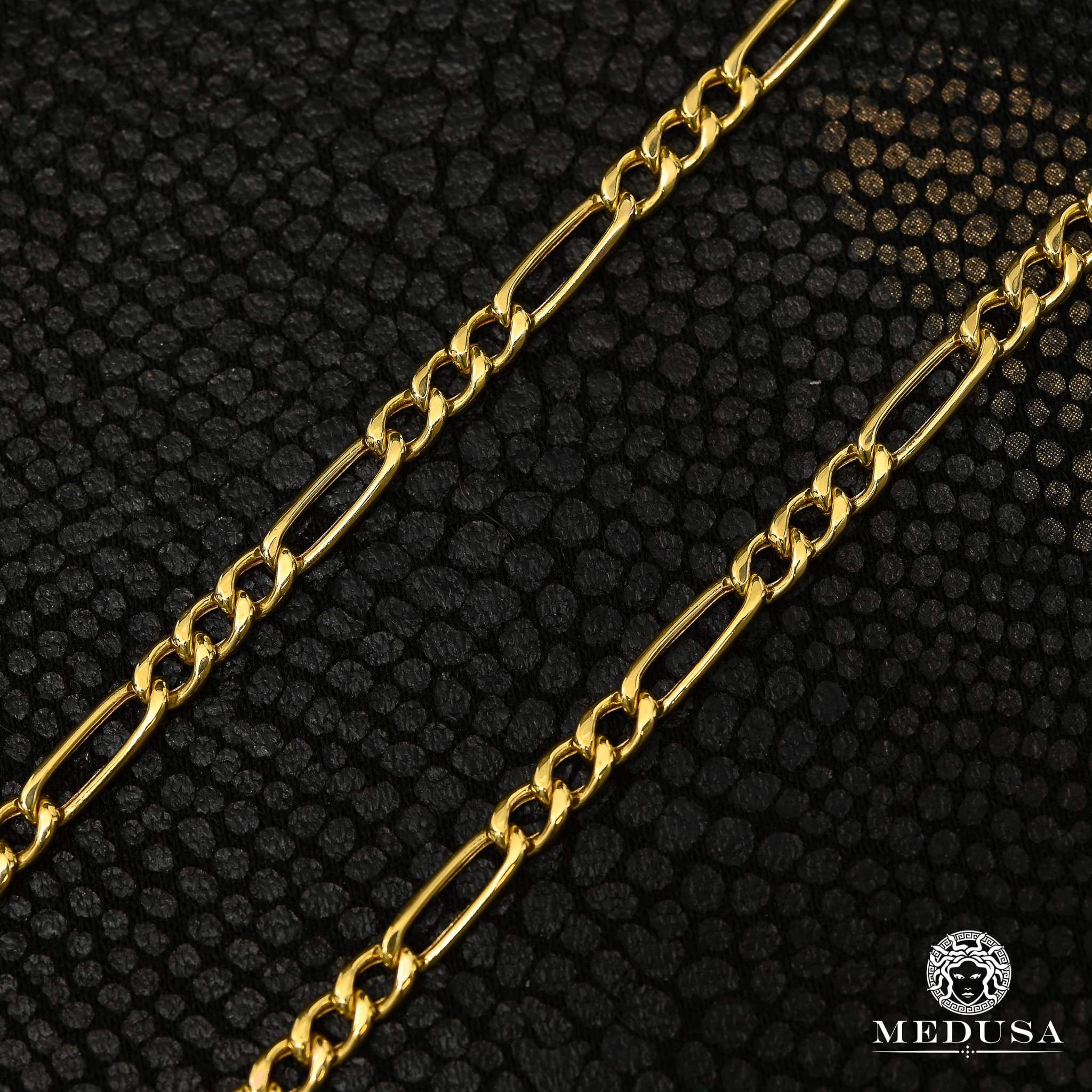 3.5mm Figaro Hollow Chain Necklace for Women - Gold & Silver Plated Italian Jewelry - Perfect for Layering, Gifts & Everyday Wear