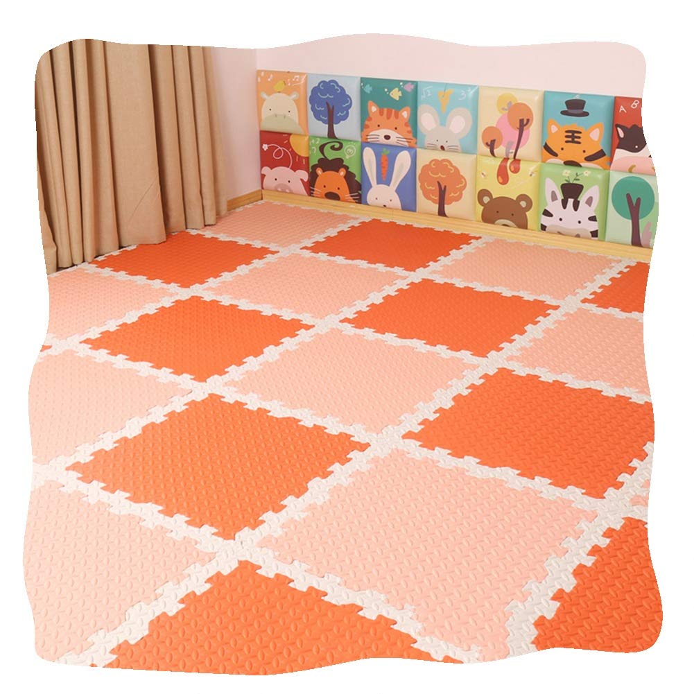 JIAJUAN Interlocking Foam Floor Mats for Kids - 8-Piece Soft Puzzle Play Mat Set (60x60x2.5cm) | Non-Slip Waterproof Tiles for Playroom, Nursery & Gym | Bright Colorful EVA Foam Tiles for Toddler Safety & Floor Protection