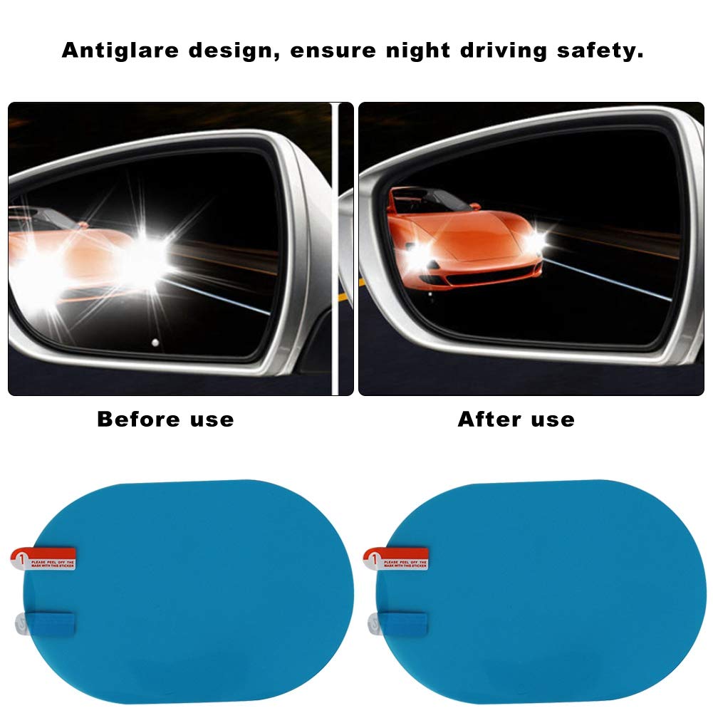100x150mm Car Rearview Mirror Rainproof Anti-Fog Protective Film - Waterproof Sticker for Clear Visibility in Rainy Weather - Perfect for Driving Safety in Storms and Foggy Conditions