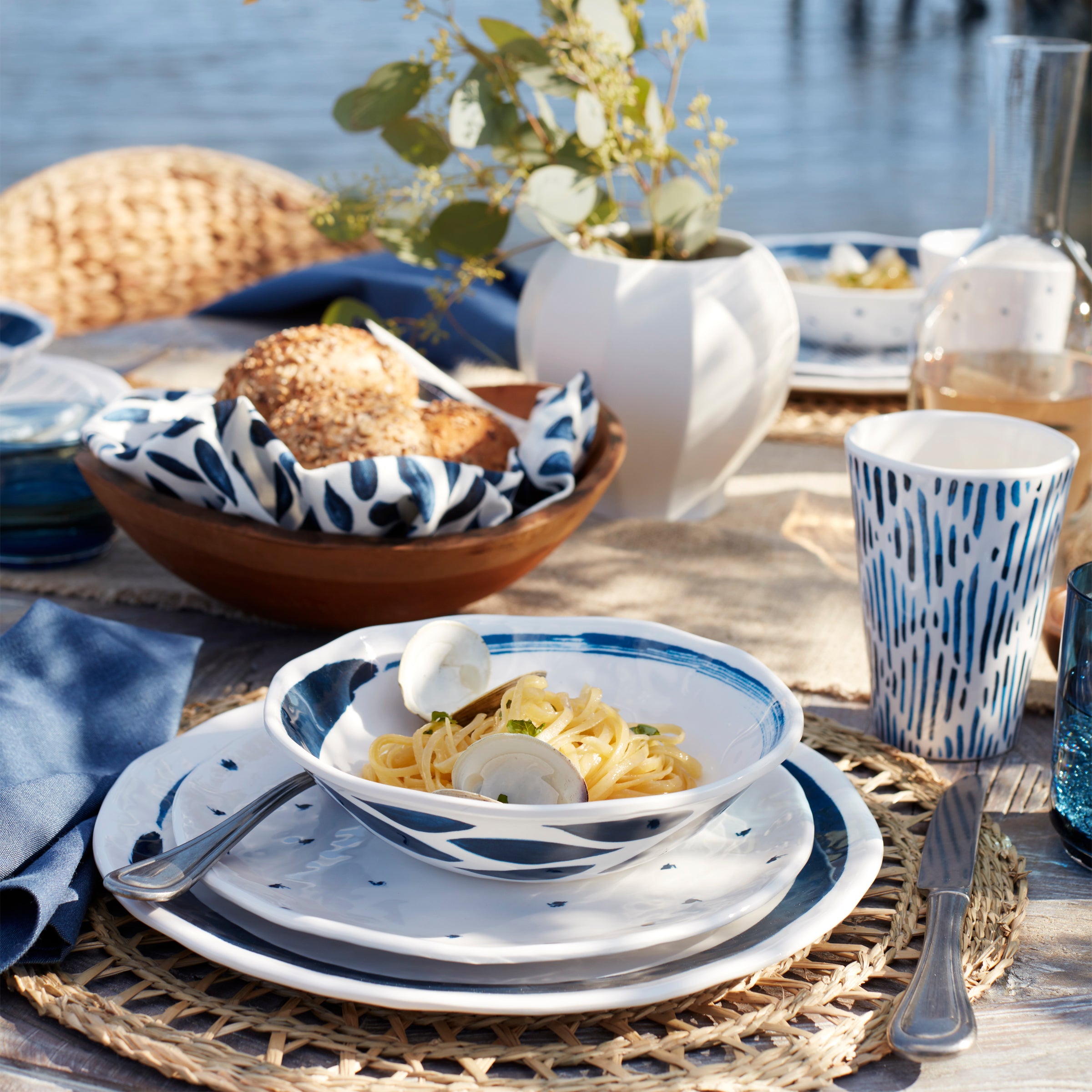 Blue Bay Melamine Dinner Plates Set of 4 - Durable & Stylish Accent Plates for Outdoor Dining, Picnics, and Party Decor - BPA-Free Dishware for Everyday Use