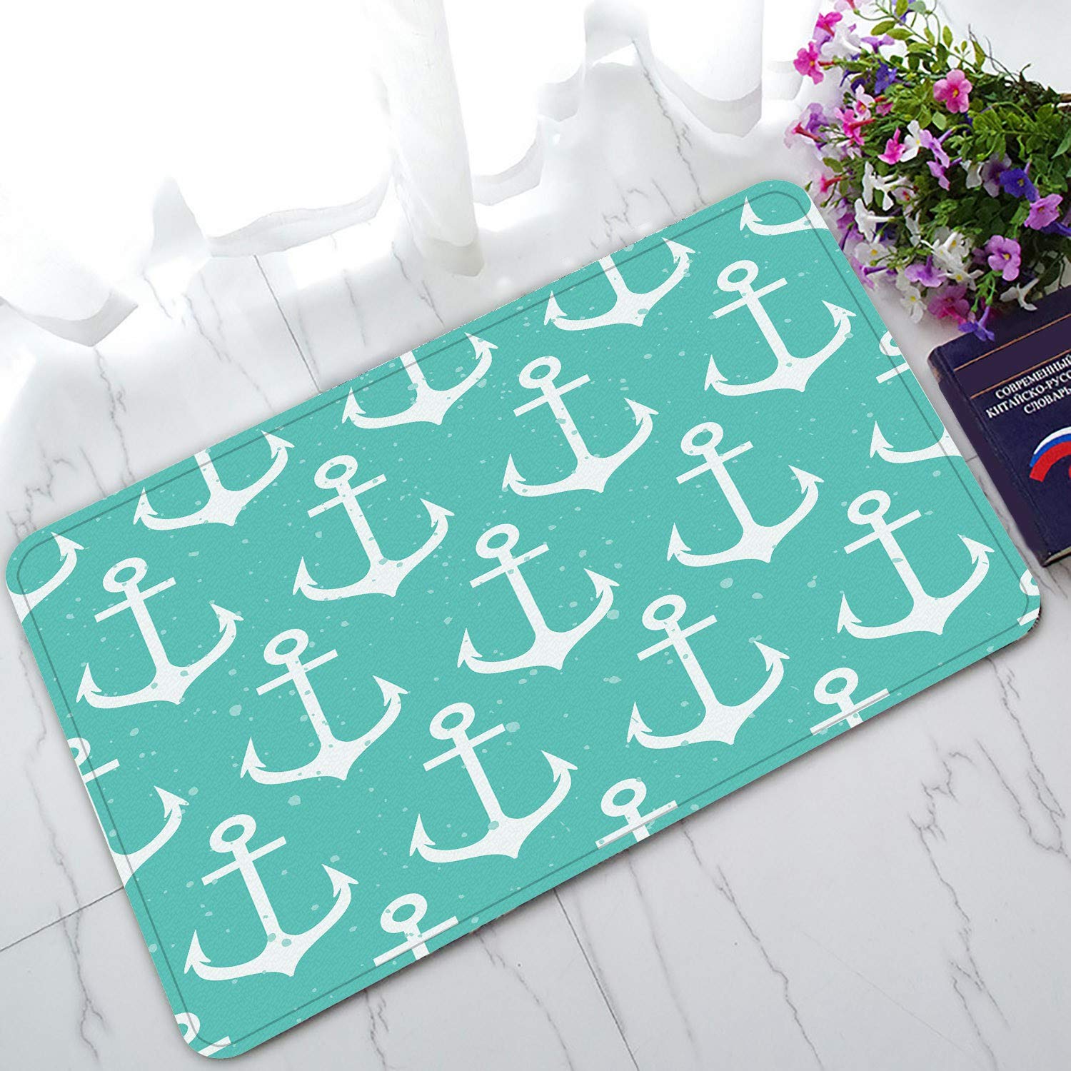 ECZJNT Non-Slip Marine Welcome Doormat - Waterproof Bath Mat Rug for Boats, RV, Home Entrance - 30x18 Inch Indoor/Outdoor Floor Mat - Perfect for Deck, Poolside, Garage & Mudroom