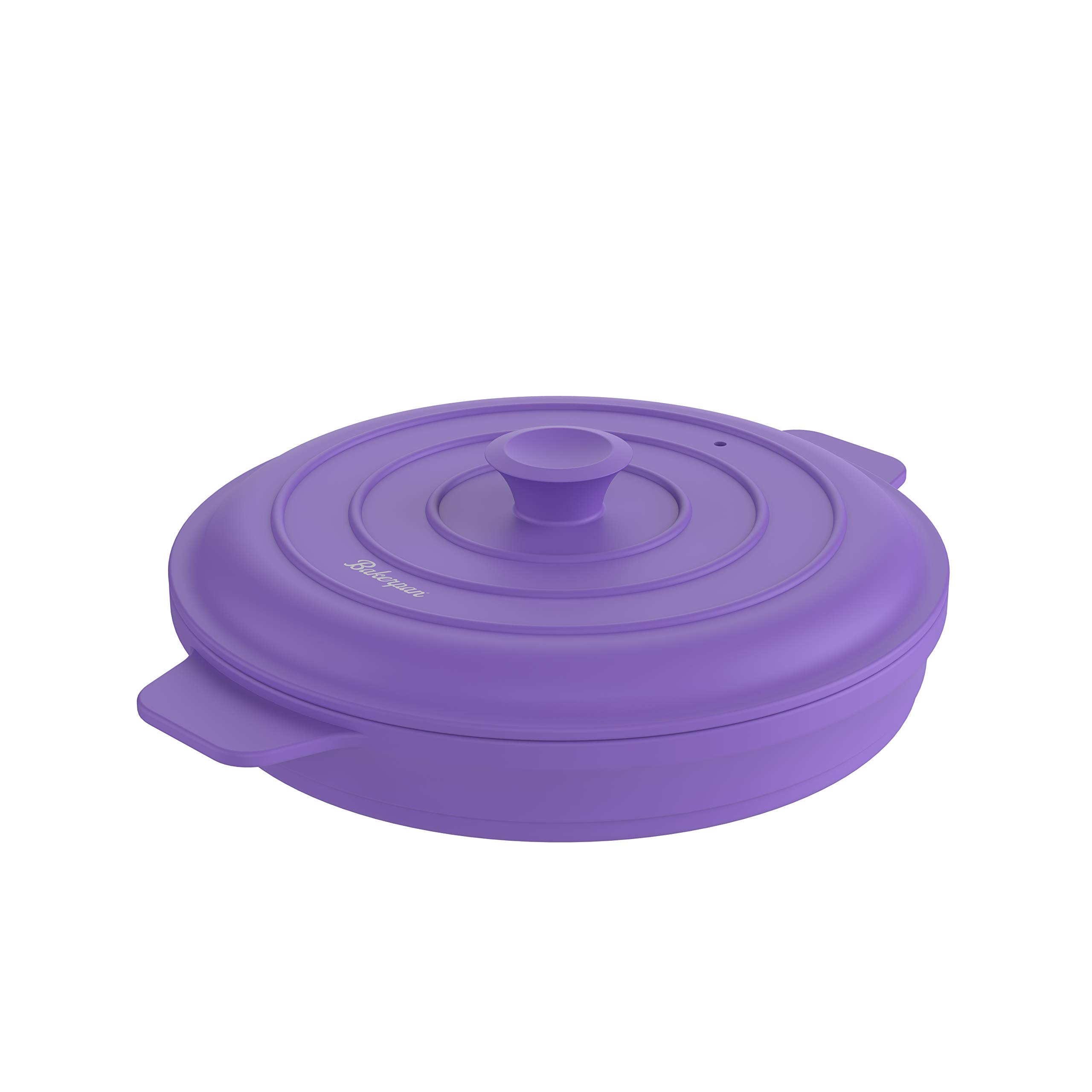 Bakerpan Silicone Microwave Steamer for Vegetables - 64 Fl oz Collapsible Steamer Pot with Lid for Air Fryer & Healthy Cooking | Perfect for Meal Prep, Steaming Veggies & Reheating Leftovers