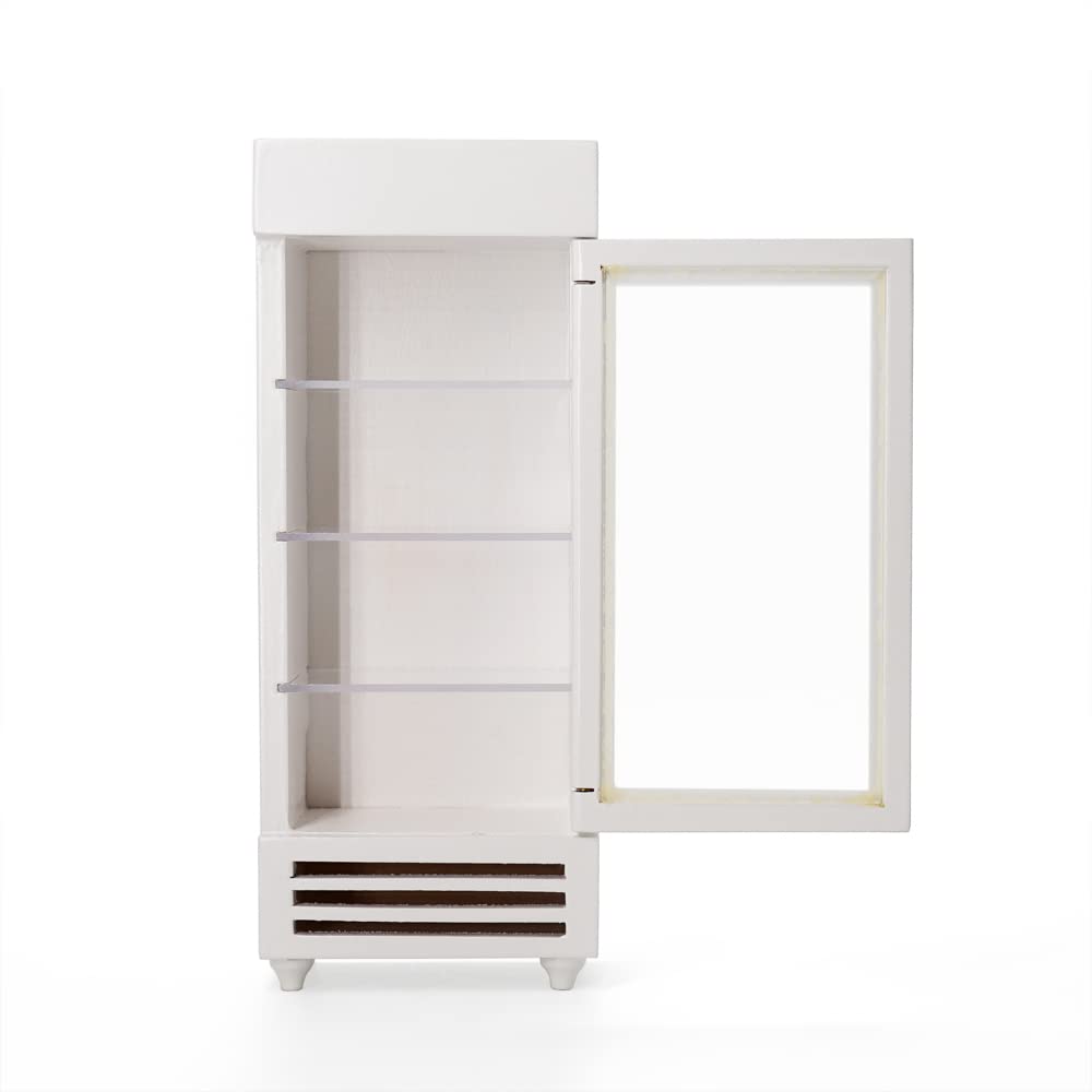 Odoria 1/12 Scale Miniature Refrigerator - White Dollhouse Kitchen Accessory for Realistic Model Scenes & DIY Projects
