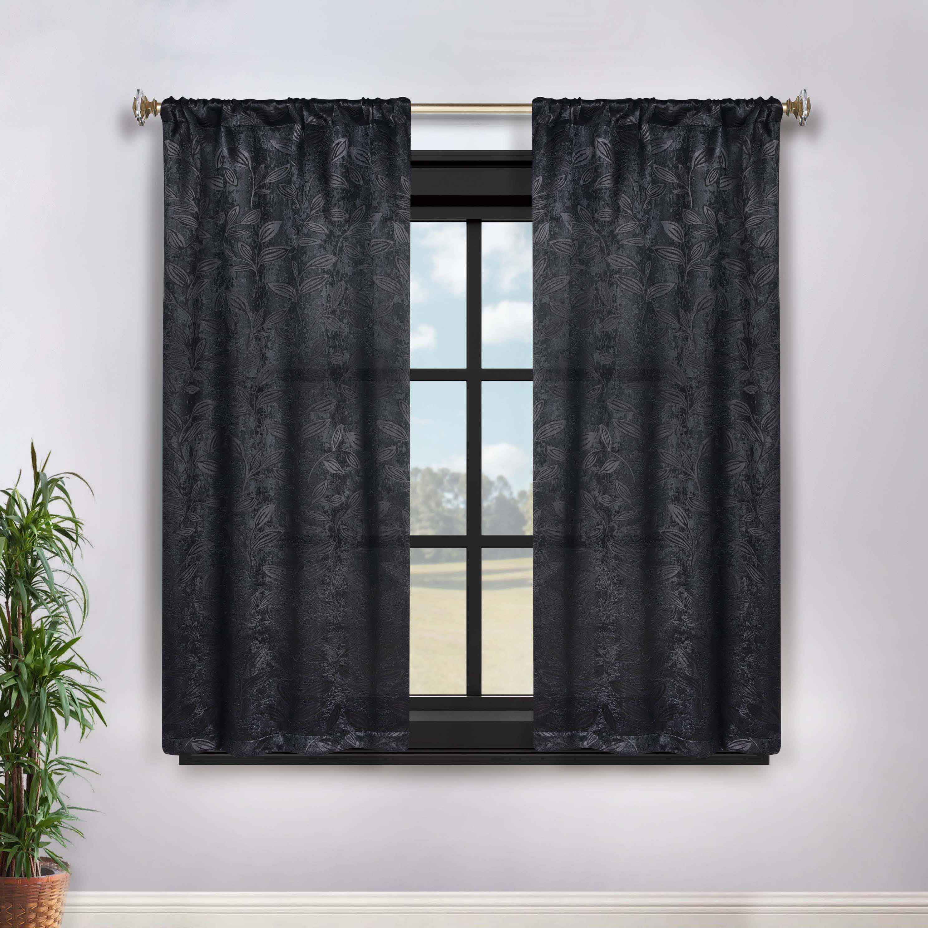 Blackout Curtains with Rod Pocket - Set of 2 Panels for Room Darkening & Privacy - Perfect for Bedrooms, Living Rooms & Home Theater