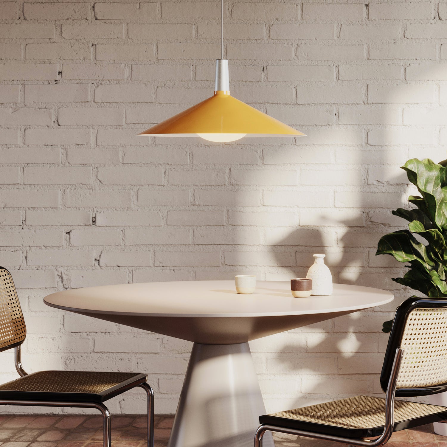 Modern Yellow Bower Pendant Light with Oval Design - Large Statement Lighting Fixture for Dining Room, Kitchen Island or Living Room Decor