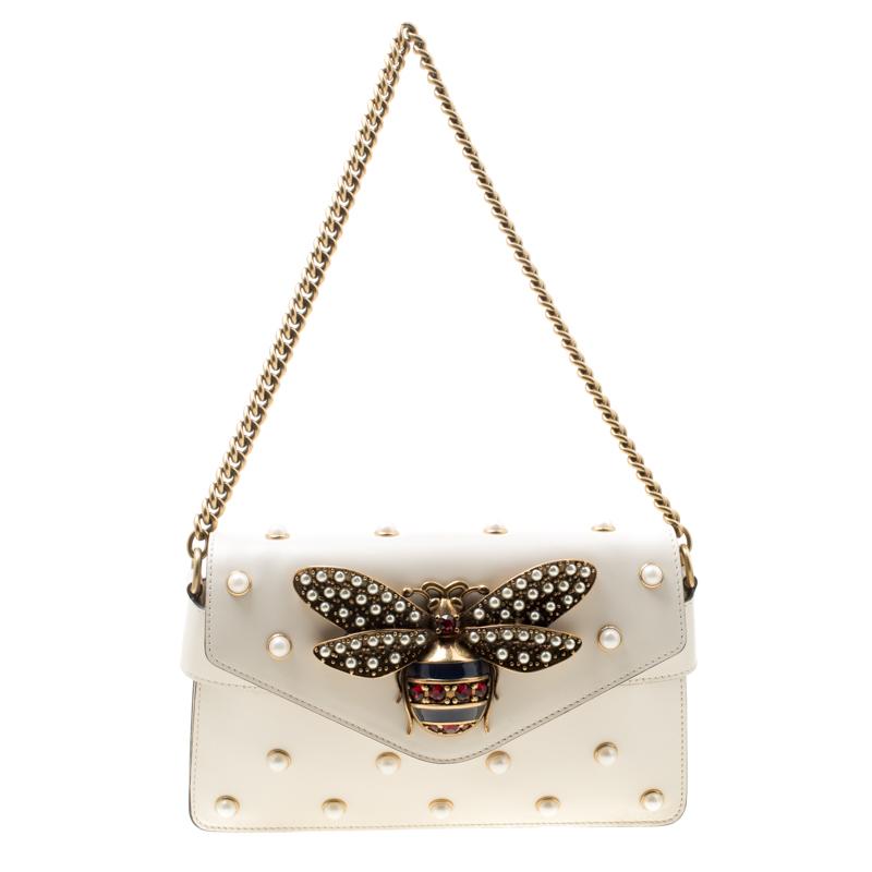 Gucci Broadway Leather Mini Bag for Women - White Luxury Crossbody Purse | Perfect for Evening Events, Parties & Date Nights