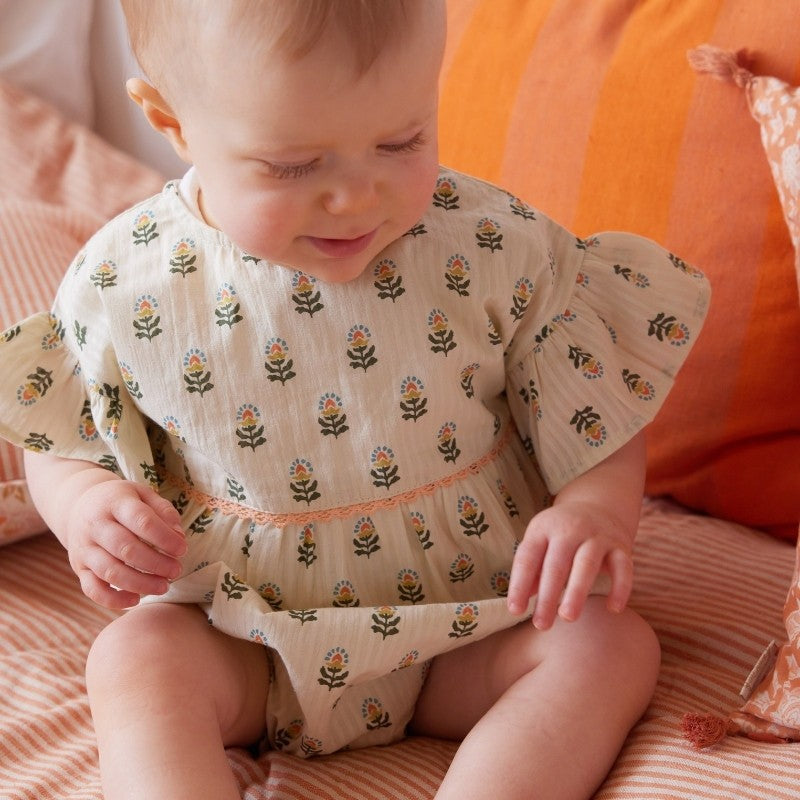 Bonheur du Jour Paris Celestia Rosee Baby Overalls - Soft Cotton Romper for Newborns & Infants | Perfect for Playtime, Photo Shoots & Special Occasions