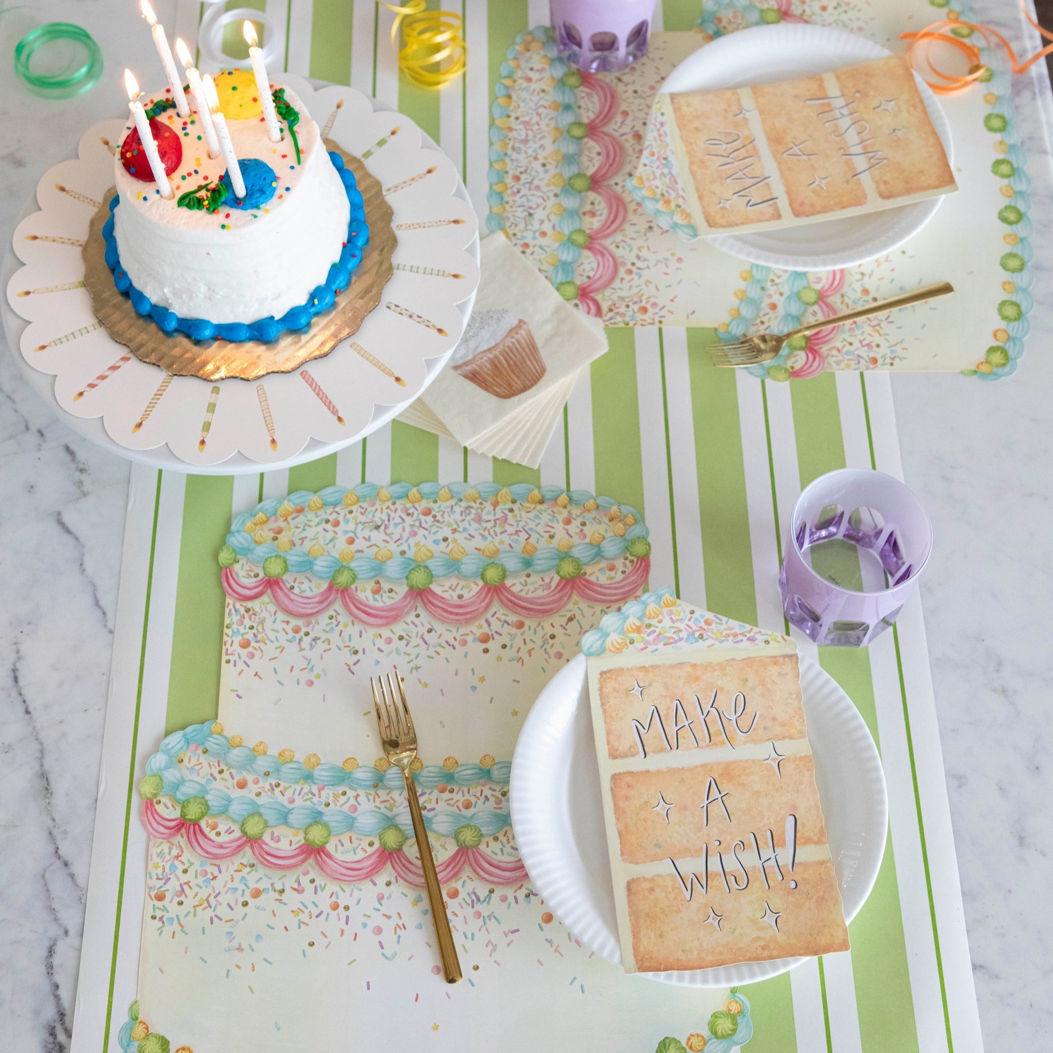Custom Die-Cut Birthday Cake Placemat - Personalized Party Table Decor for Kids & Adults - Perfect for Birthday Celebrations, Dessert Tables, and Special Events