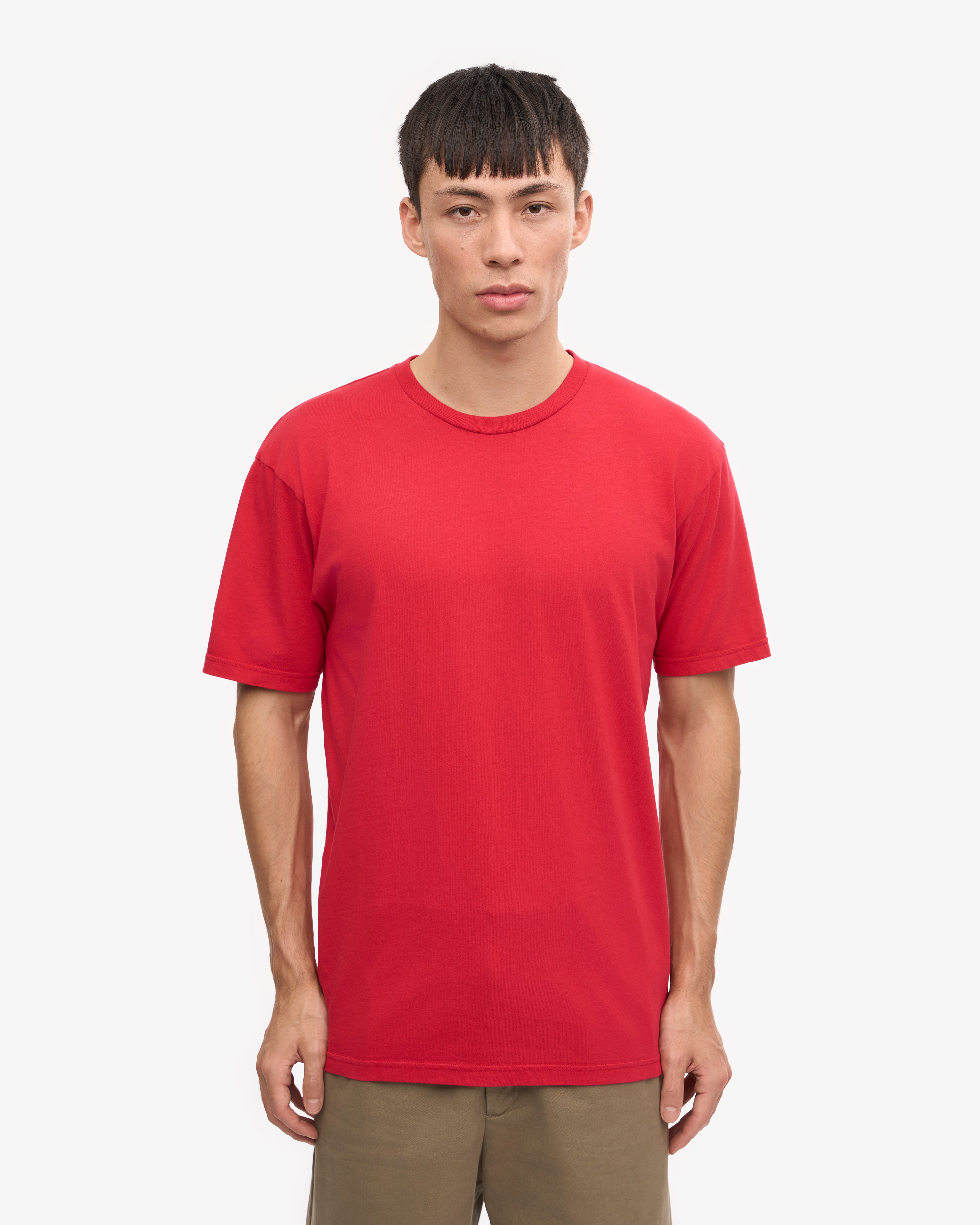 Classic Organic Cotton T-Shirt for Men & Women - Soft & Comfortable Scarlet Red Tee - Perfect for Casual Wear, Gym, and Everyday Outfits