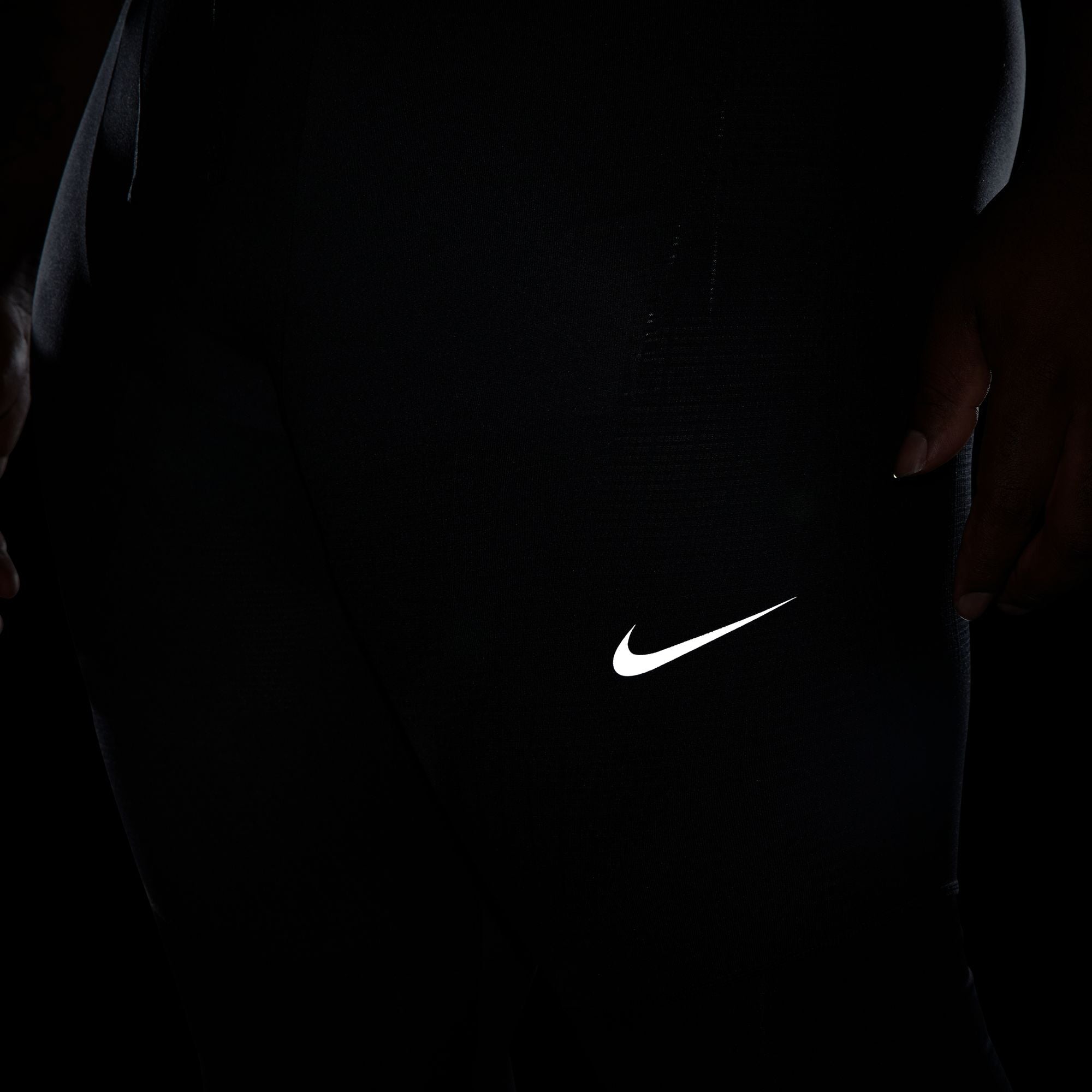 Men's Phenom Dri-FIT Running Tights - Moisture-Wicking, Breathable Workout Leggings (Black/Reflective Silver) for Jogging, Gym & Outdoor Training