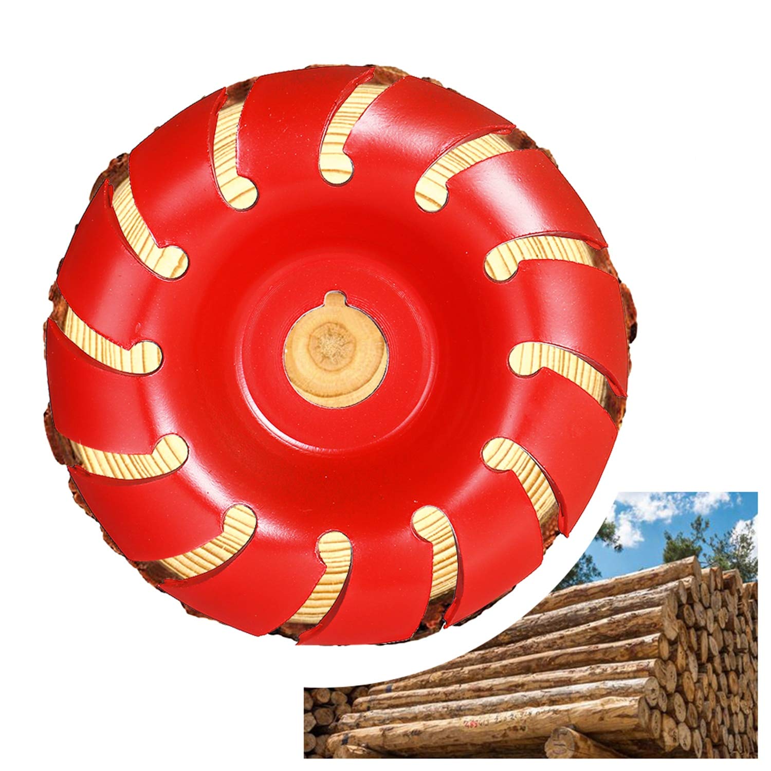 90mm 12 Teeth Manganese Steel Wood Carving Disc - 16mm Bore Angle Grinder Shaping Wheel for 100/115mm Electric Grinders (Yellow) - Perfect for Woodworking, DIY Projects & Furniture Making