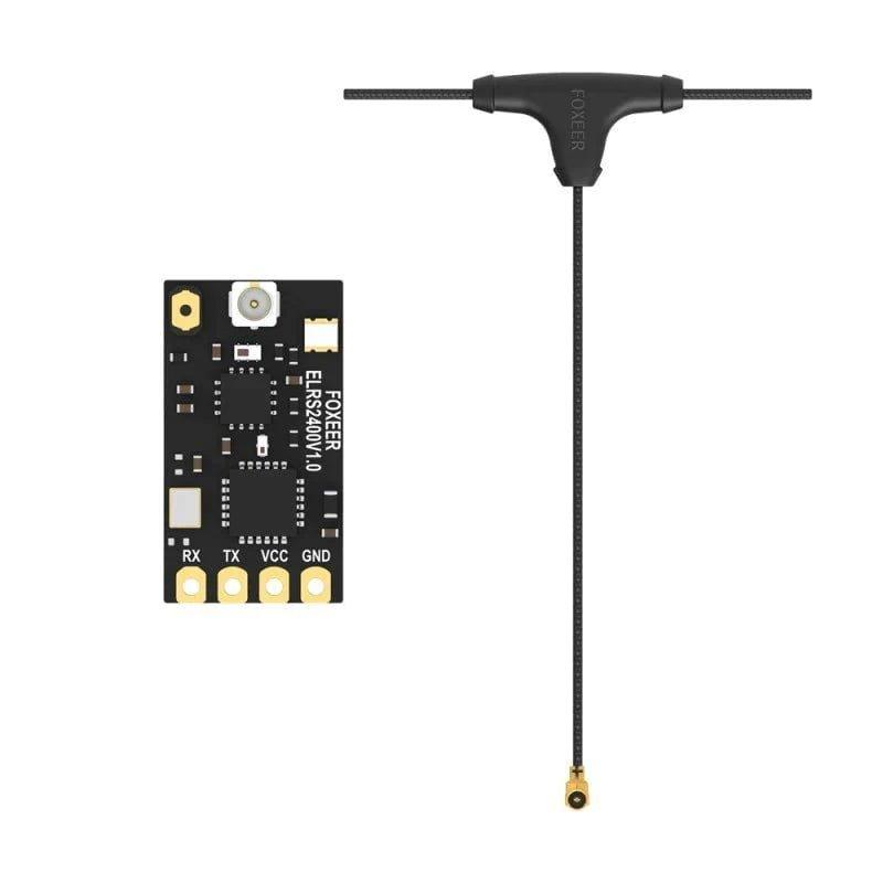 Foxeer ELRS 2.4GHz Receiver with T Antenna - Long Range Drone FPV Receiver for RC Drones and Quadcopters - Perfect for Racing, Freestyle Flying and Long Distance FPV Control
