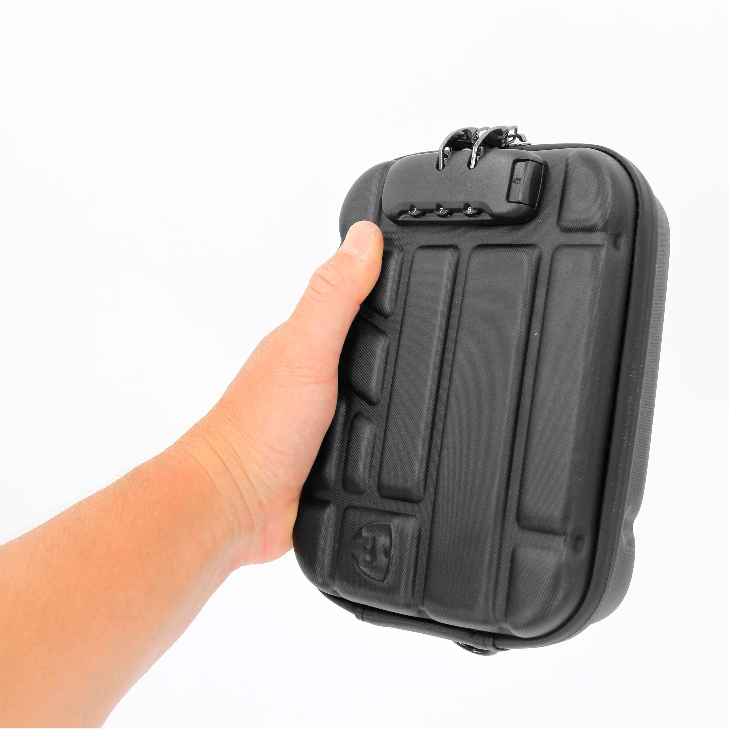 CASEMATIX Concealed Carry Locking Pistol Case for 9mm Handguns & Extra Magazines - Portable EVA Water Resistant Gun Bag with Shoulder Strap - Ideal for Range, Travel & Secure Storage