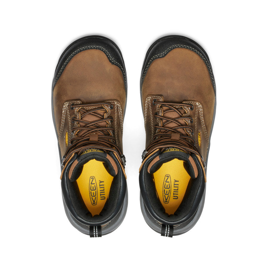 Women's Evanston 6 Waterproof Work Boots with Carbon Toe - Bison/Black - Durable Safety Boots for Construction, Hiking & Outdoor Work