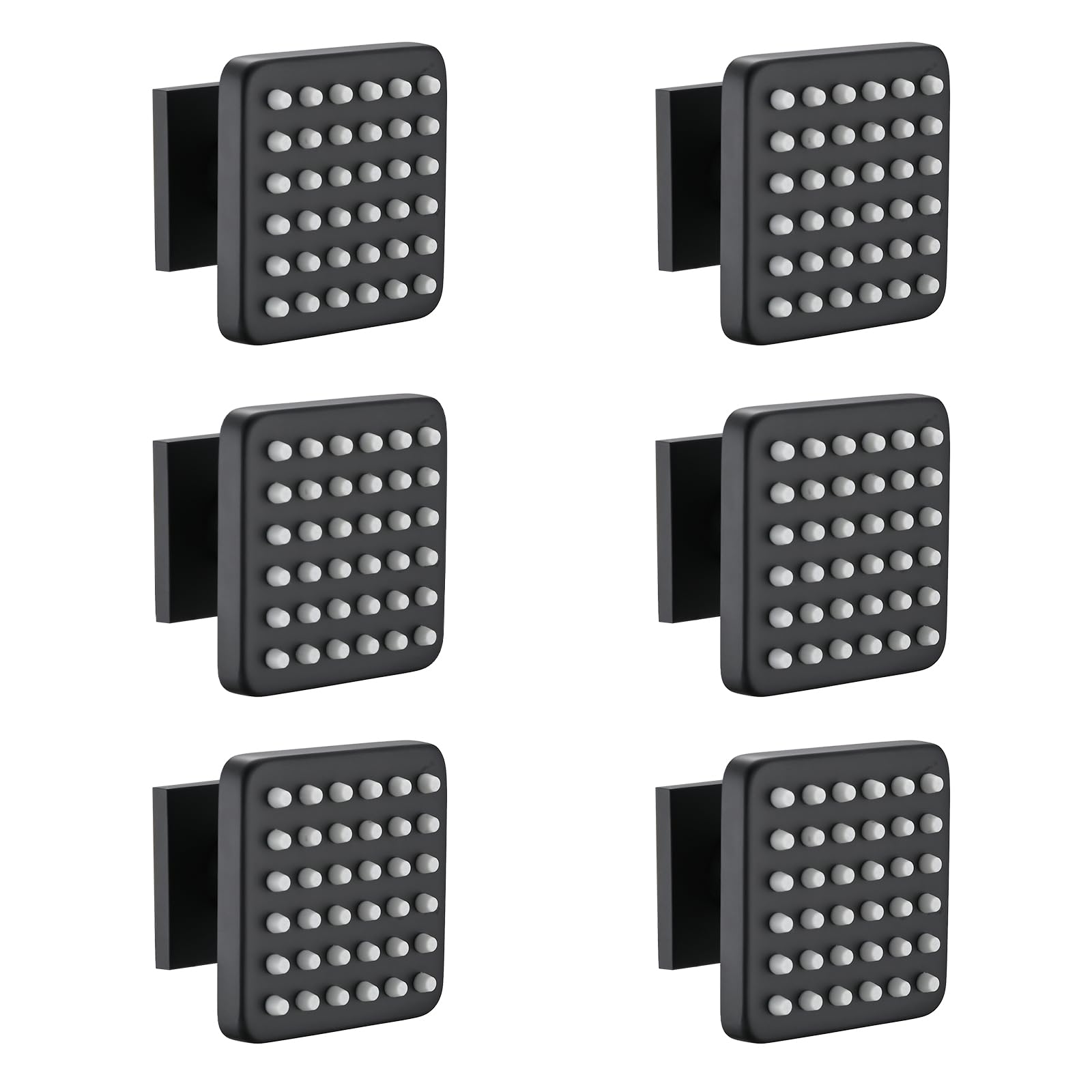 Premium Solid Brass Square Shower Body Spray Jets - High Pressure Wall Mount Shower Massage Jets for Spa-Like Experience (6PCS, Matte Black) - Perfect for Luxury Bathroom Renovation & Relaxing Hydrotherapy Sessions